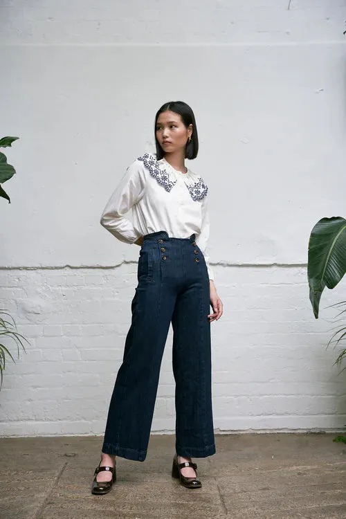 Dylan Blouse - Ecru Denim