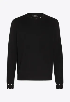 Embellished Crewneck Knit Sweater