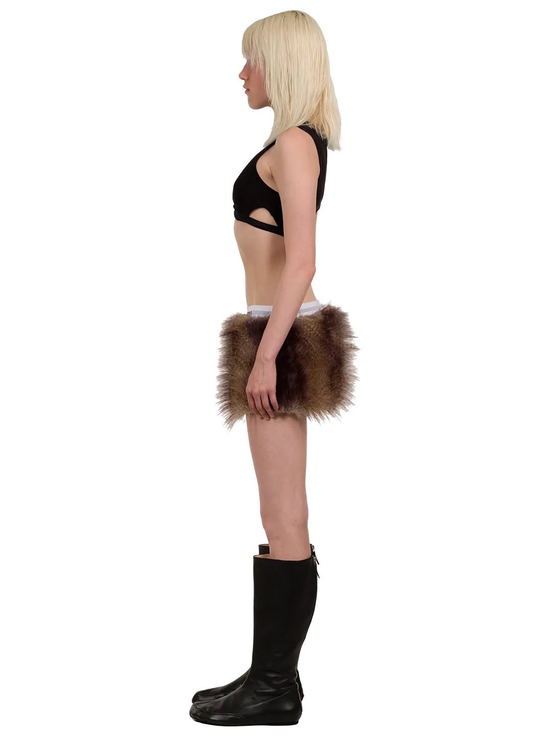 Faux Fur Mini Skirt