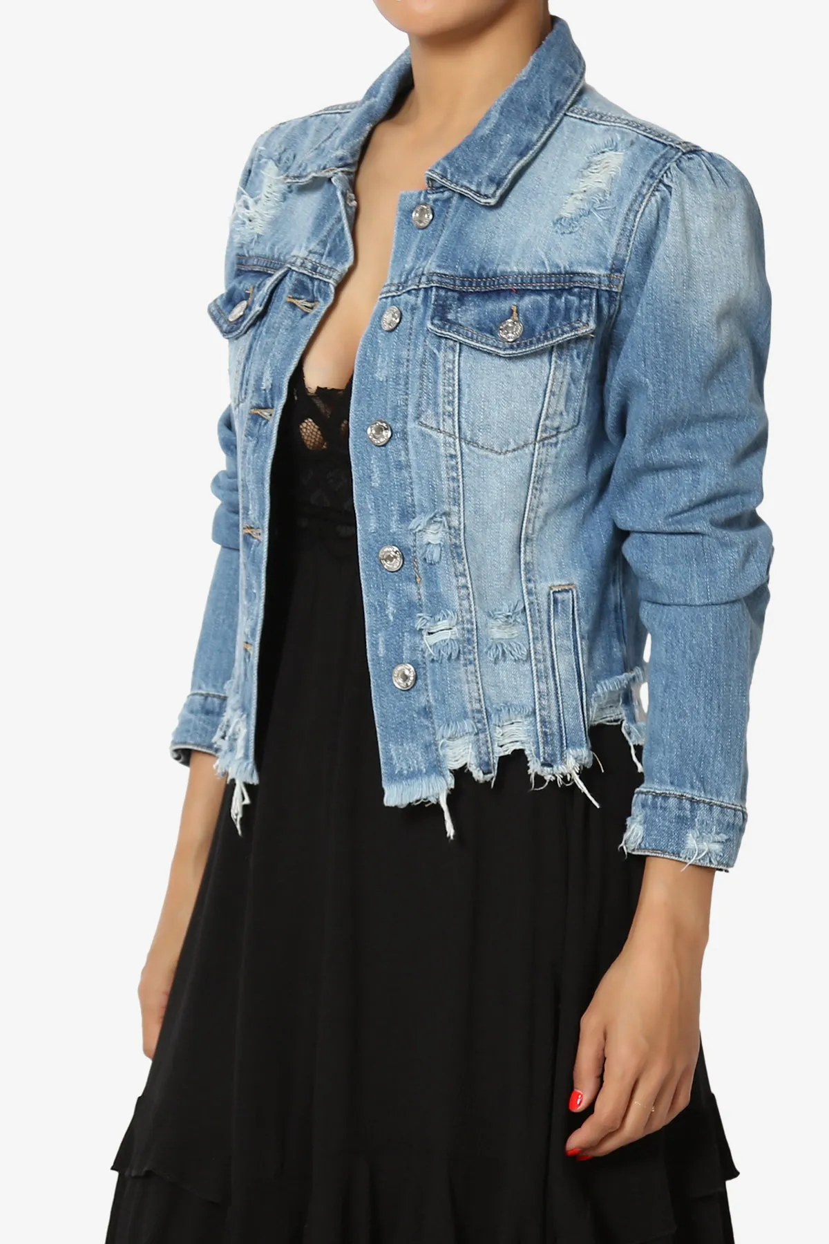 Fiore Distressed Denim Jacket