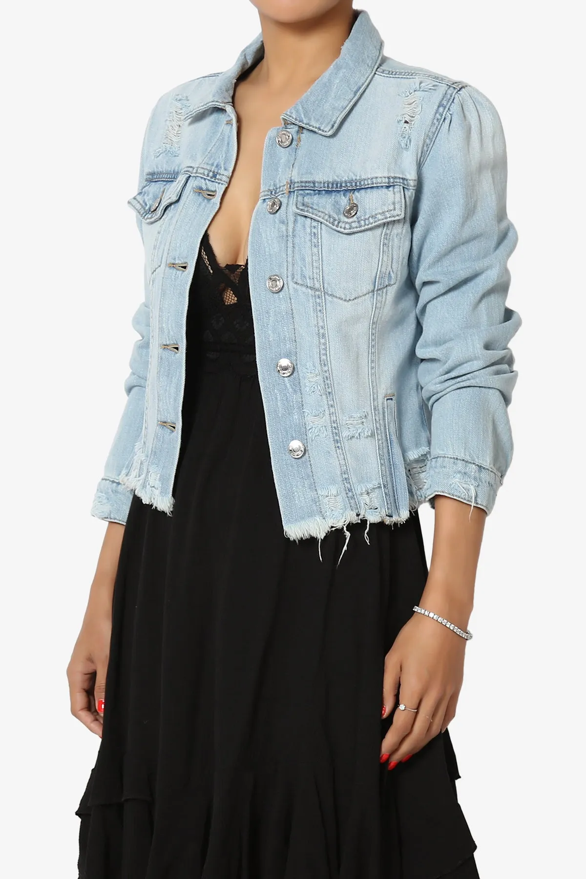 Fiore Distressed Denim Jacket