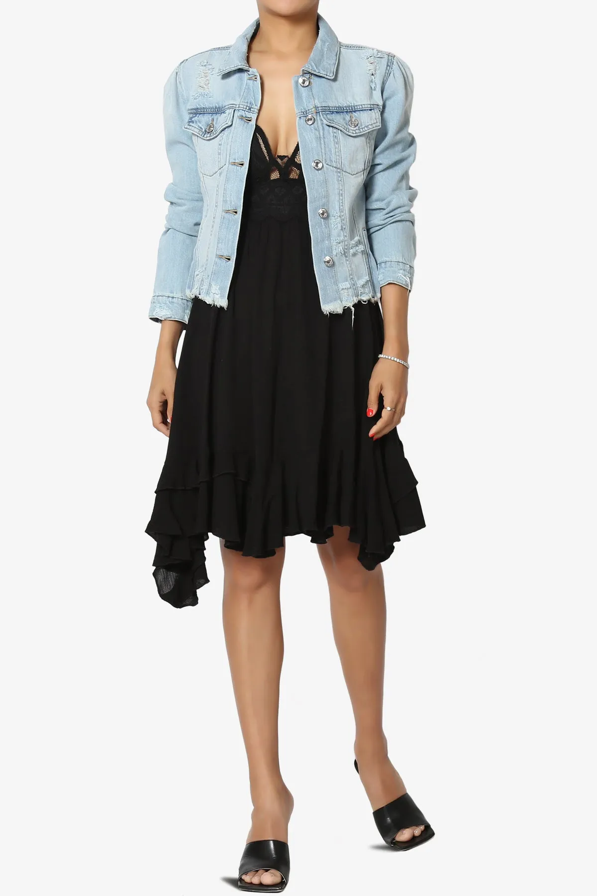 Fiore Distressed Denim Jacket