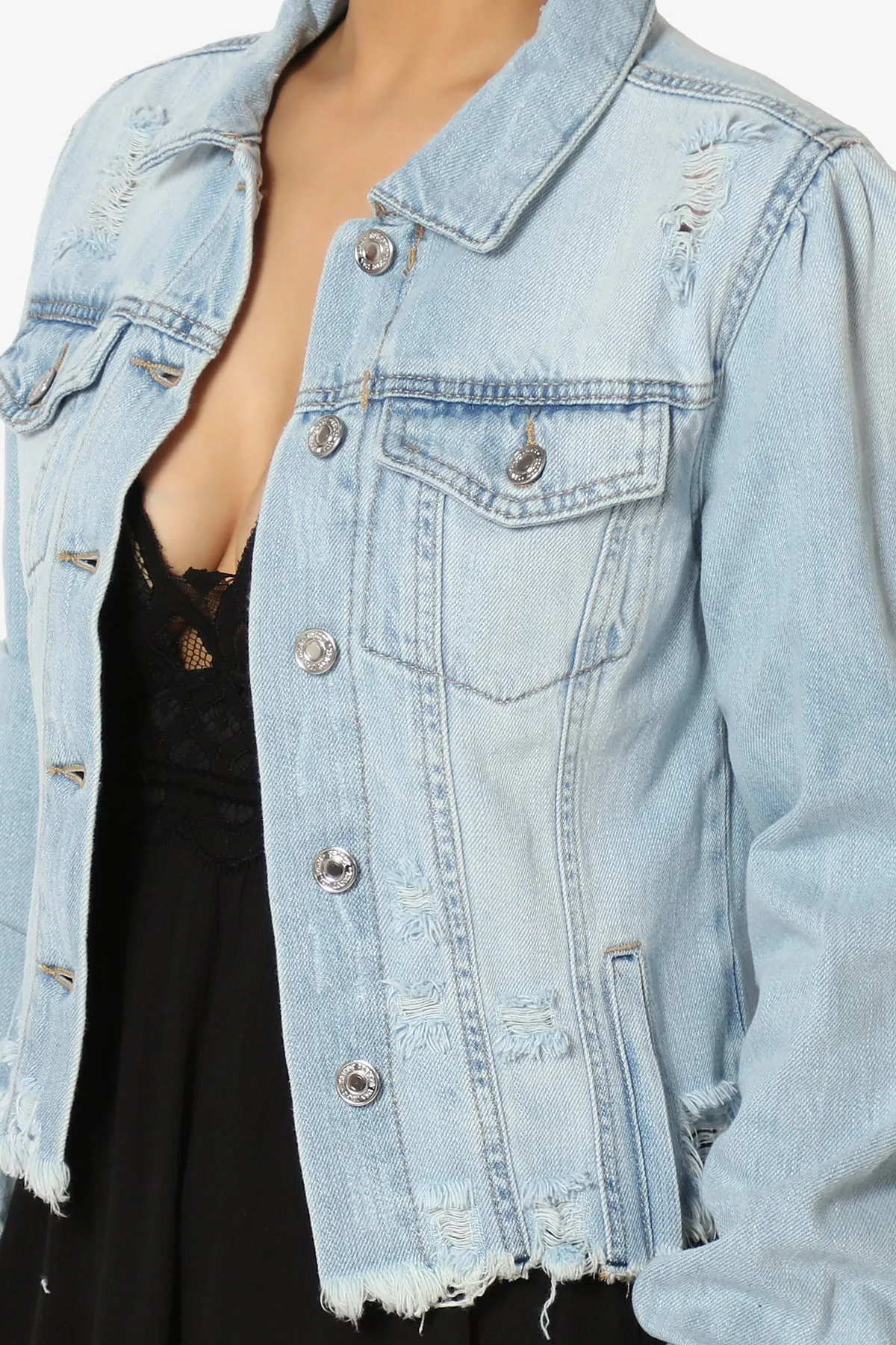 Fiore Distressed Denim Jacket