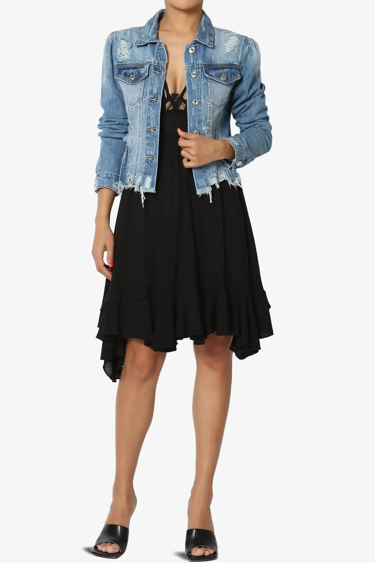 Fiore Distressed Denim Jacket