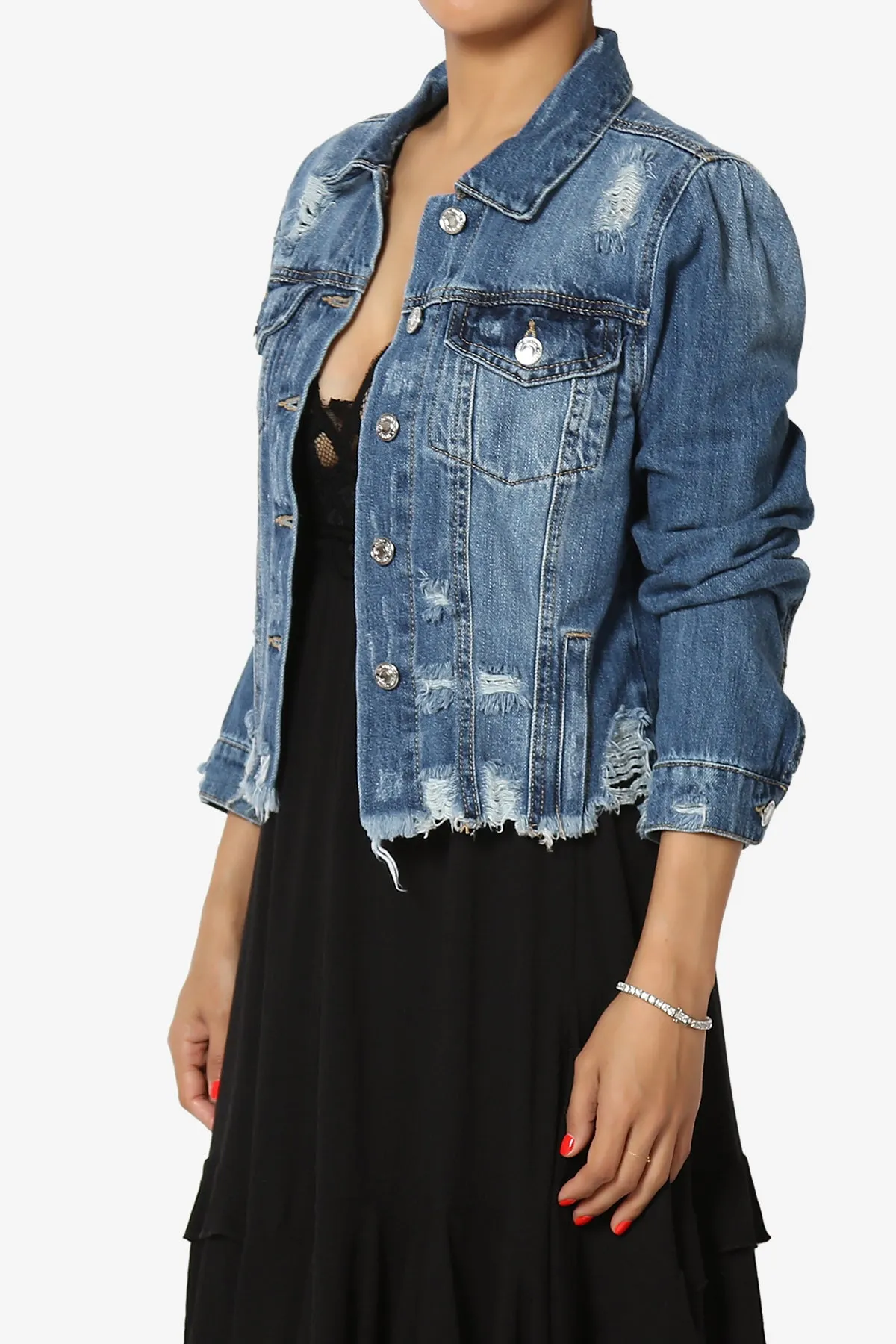 Fiore Distressed Denim Jacket
