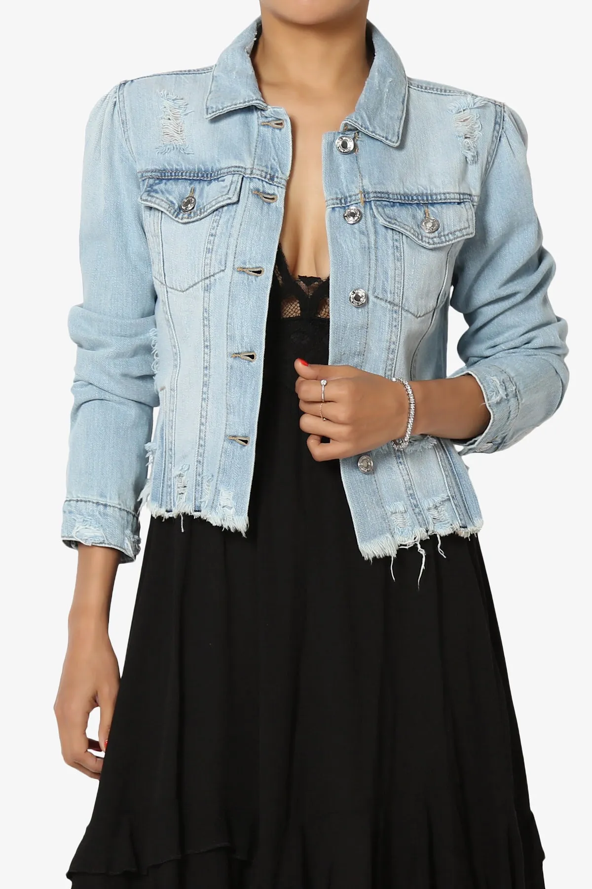 Fiore Distressed Denim Jacket