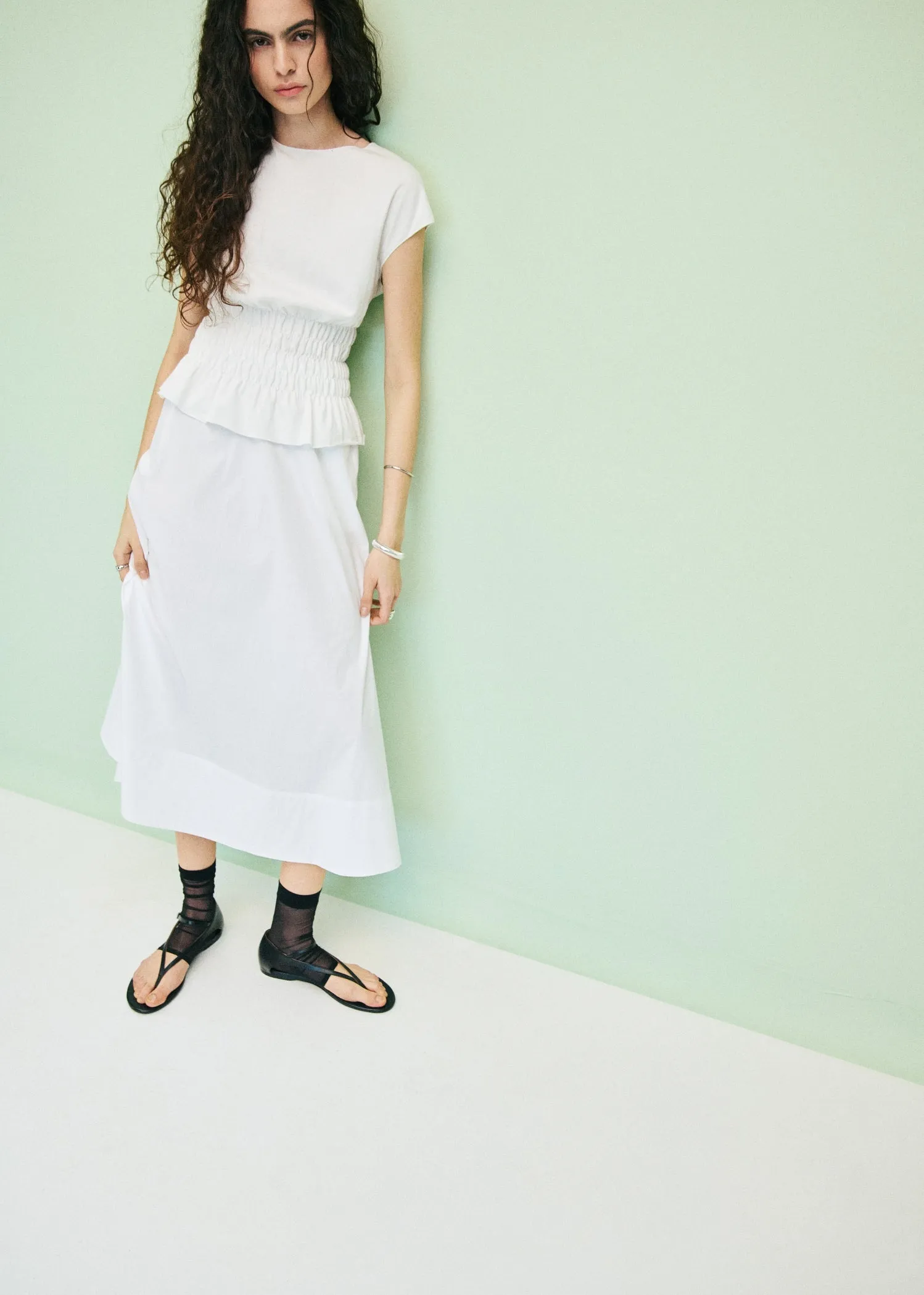Flared cotton skirt