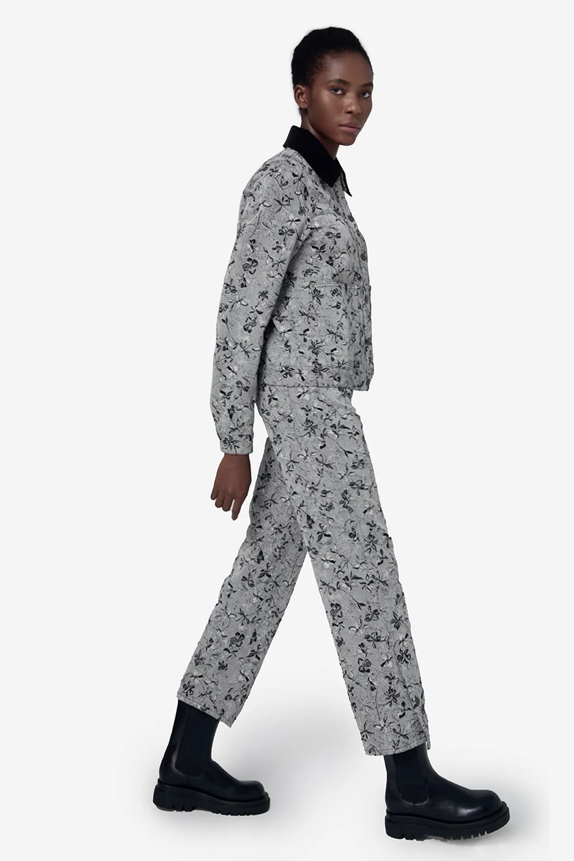 FLORAL DENIM JACQUARD JACKET
