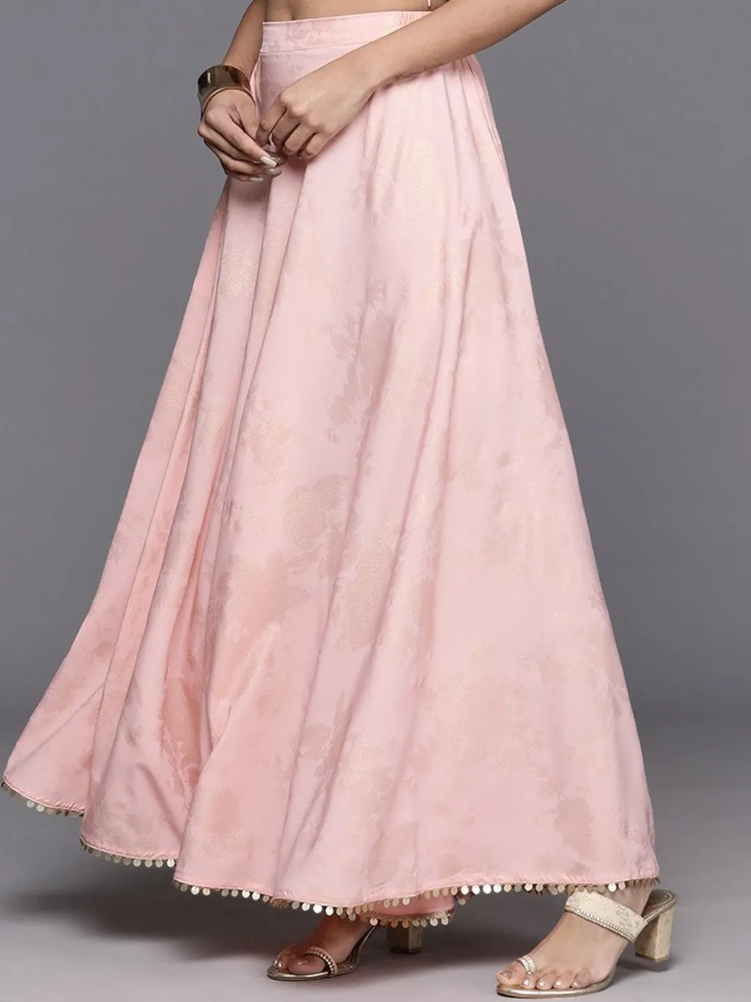 Floral Printed Flared Maxi Skirt-AHSKCRSP-15027