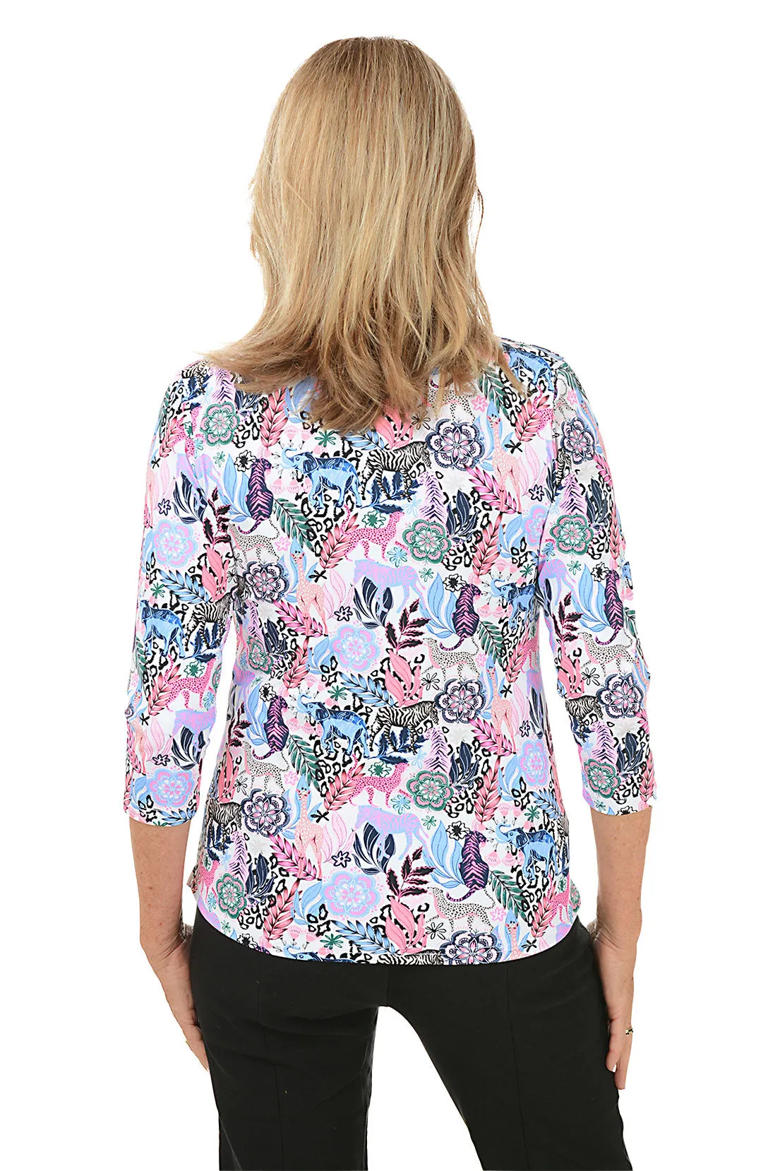 Floral Safari UPF50  V-Neck Top