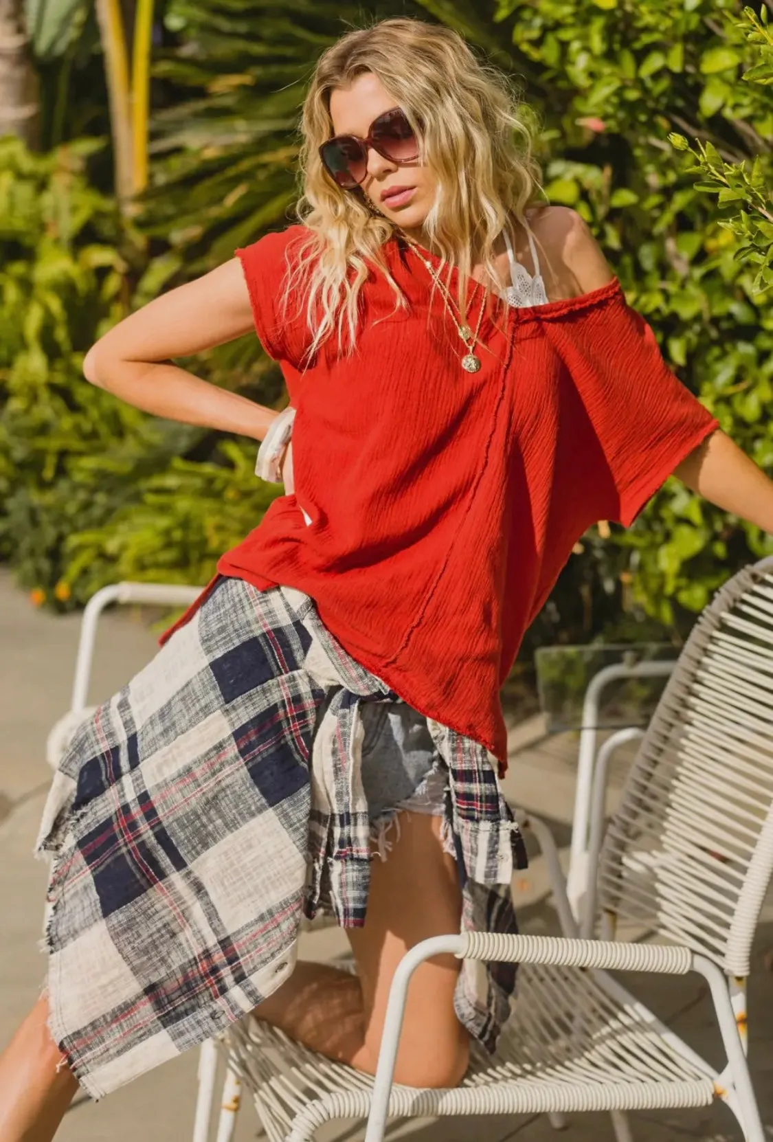Gauze V-Neck Tunic