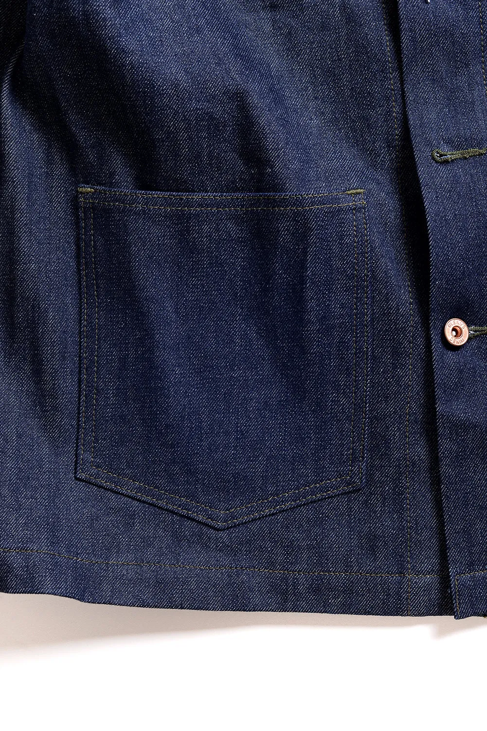 GD213 CHORE COAT | Raw 14 Oz Denim - Vivid Indigo
