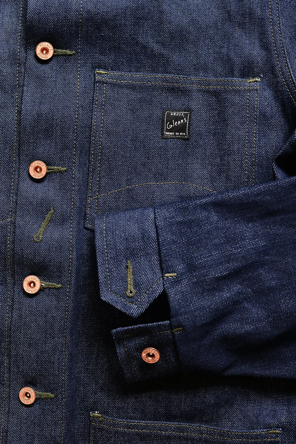 GD213 CHORE COAT | Raw 14 Oz Denim - Vivid Indigo