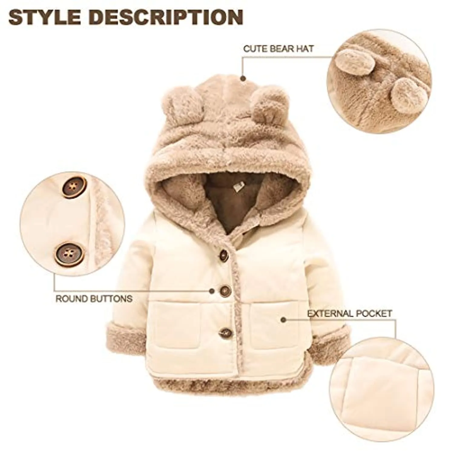 Girl's Fleece Bear Jackets
