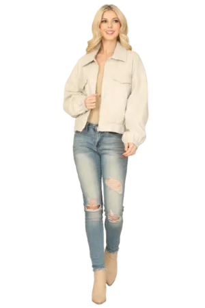 Grey Collared Zip Up Jacket - Pack of 6