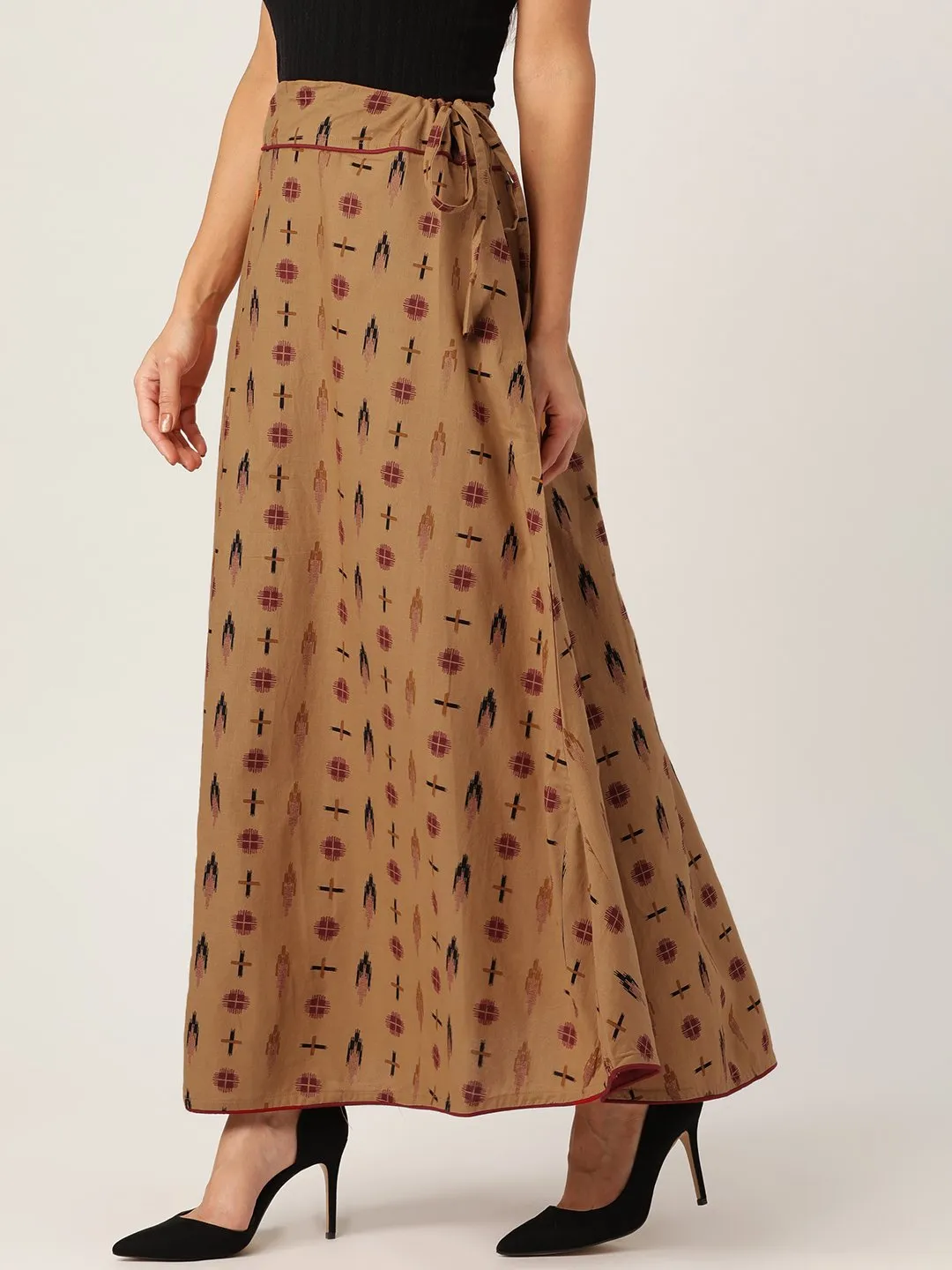 grey kalamkari skirt