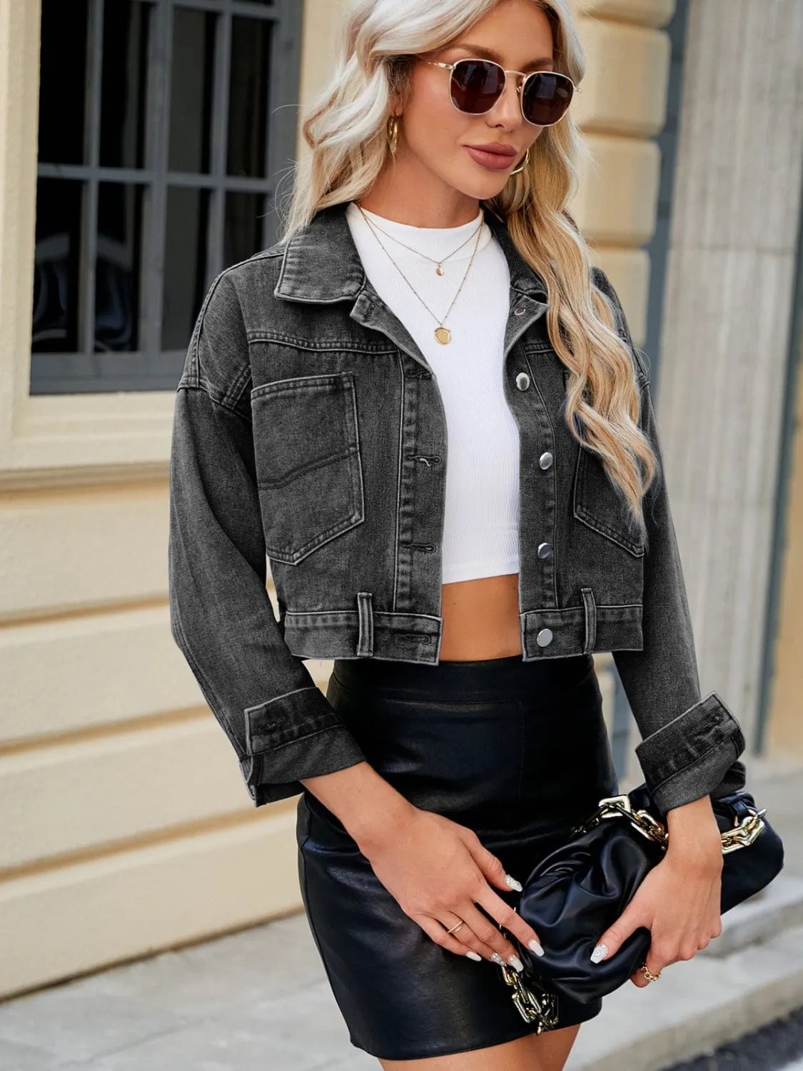 GYPSY - Pocketed Button Up Denim Jacket