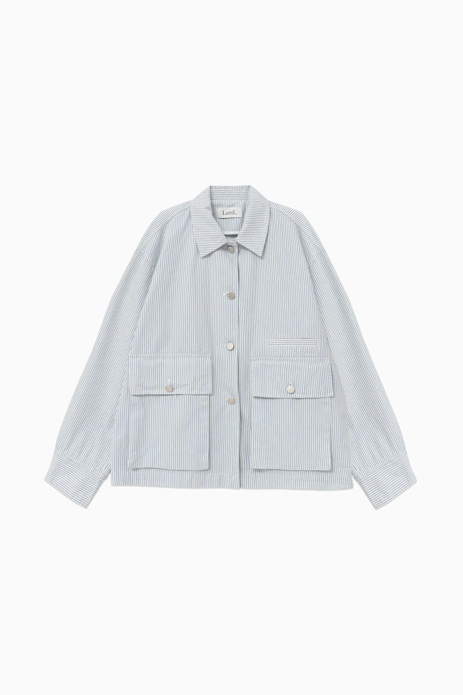 HENSON WASHED JACKET_STRIPE BLUE