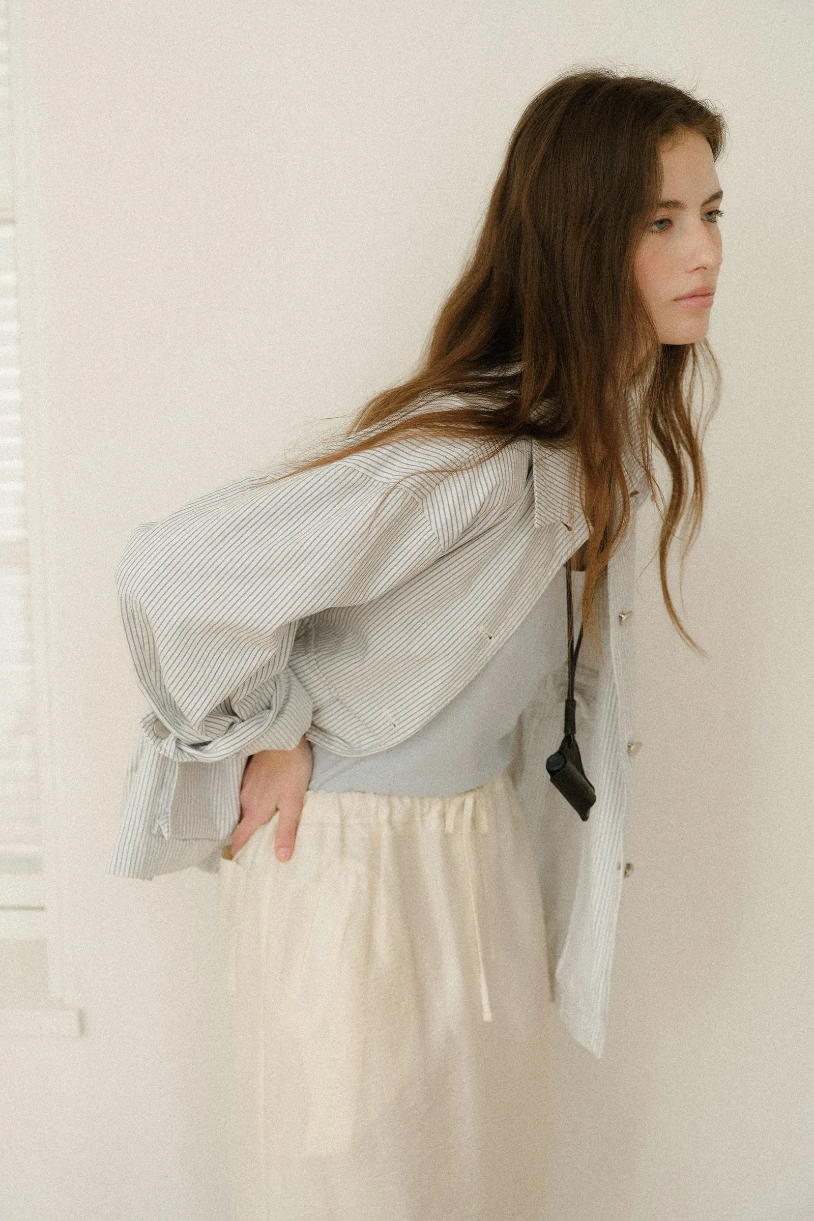 HENSON WASHED JACKET_STRIPE BLUE