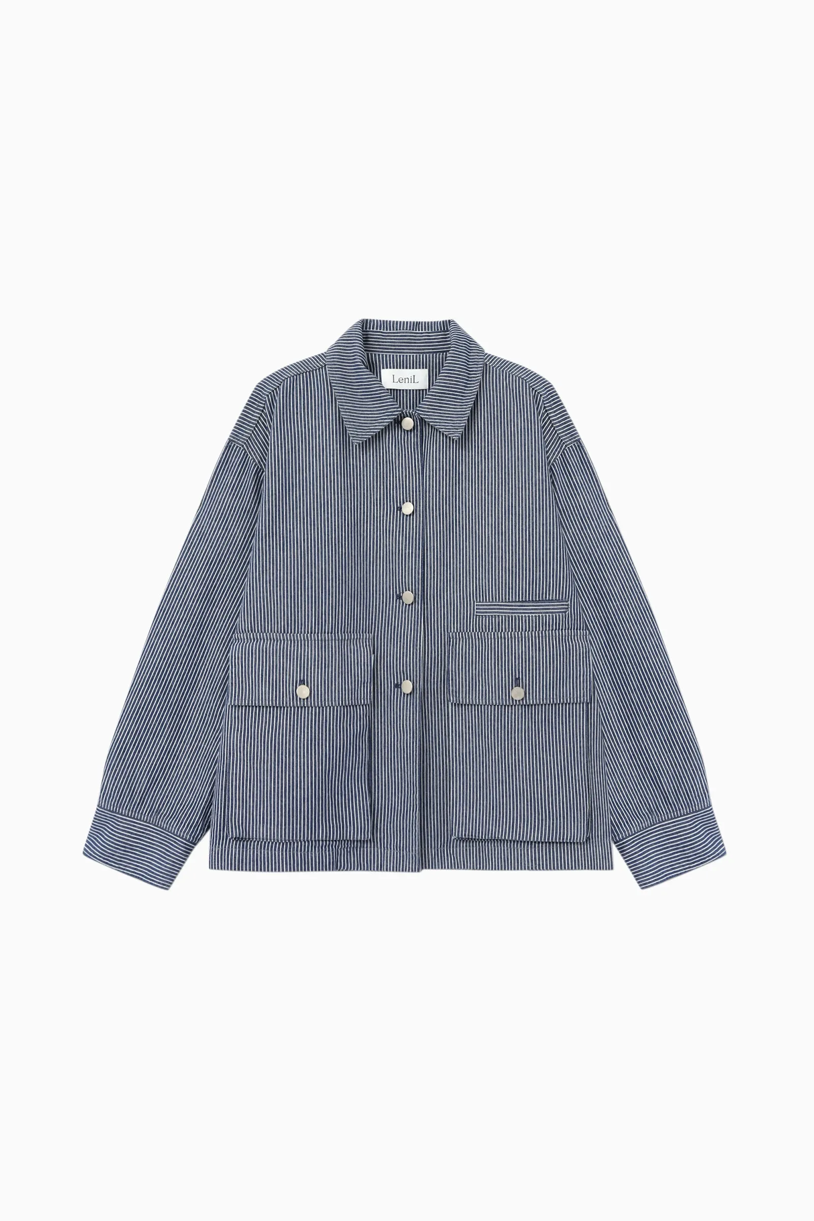 HENSON WASHED JACKET_STRIPE NAVY