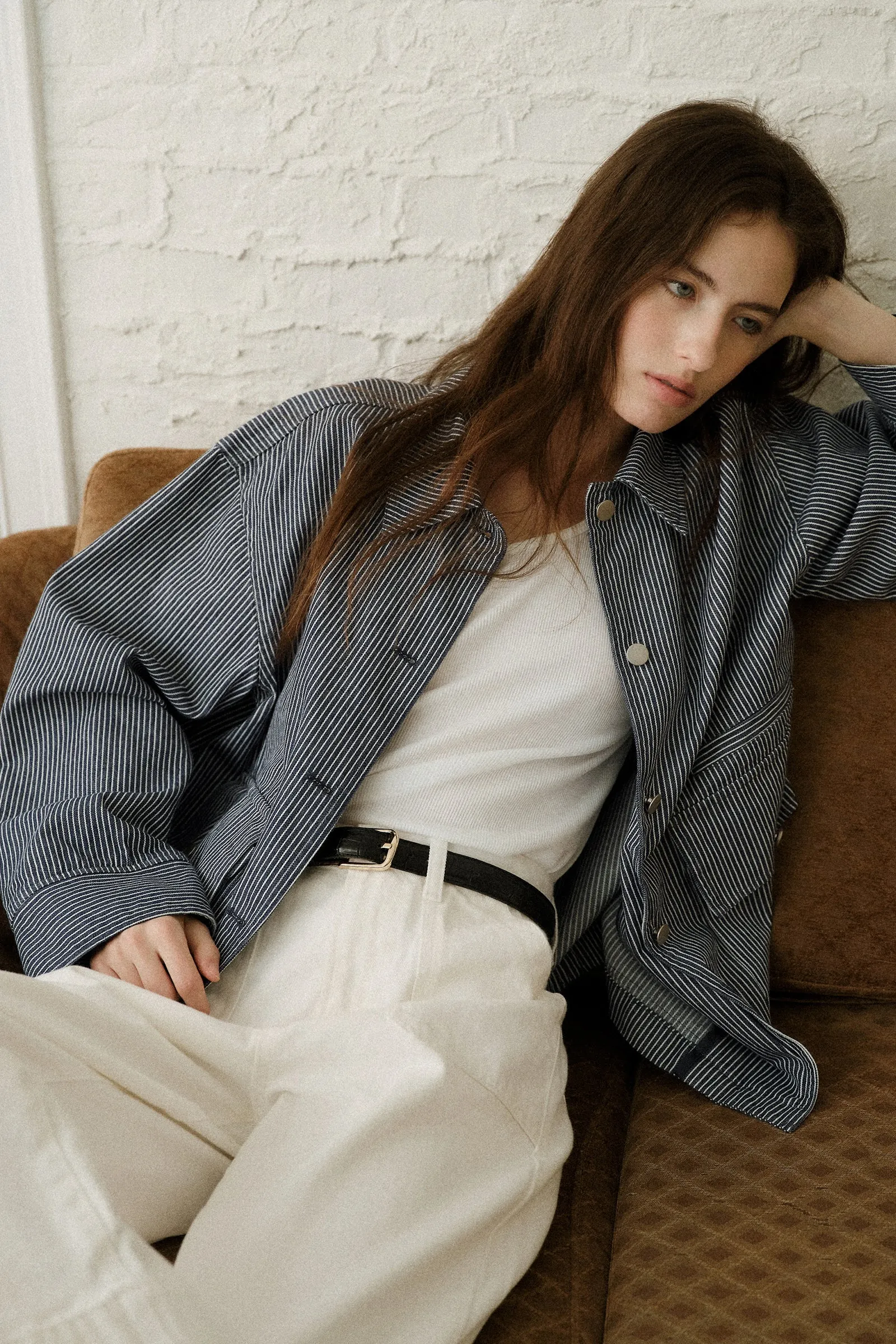 HENSON WASHED JACKET_STRIPE NAVY