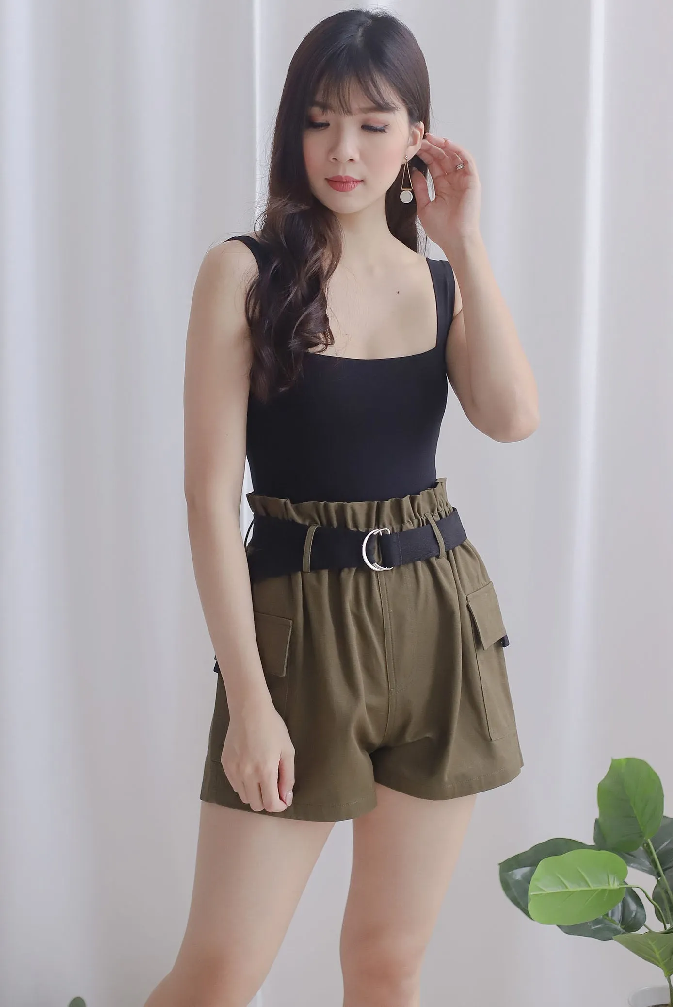Hera Square Neck Bodysuit In Black