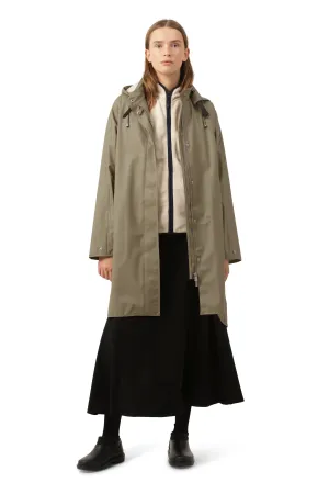 Ilse Jacobsen Rain71 Detachable Hood Raincoat Covert Green