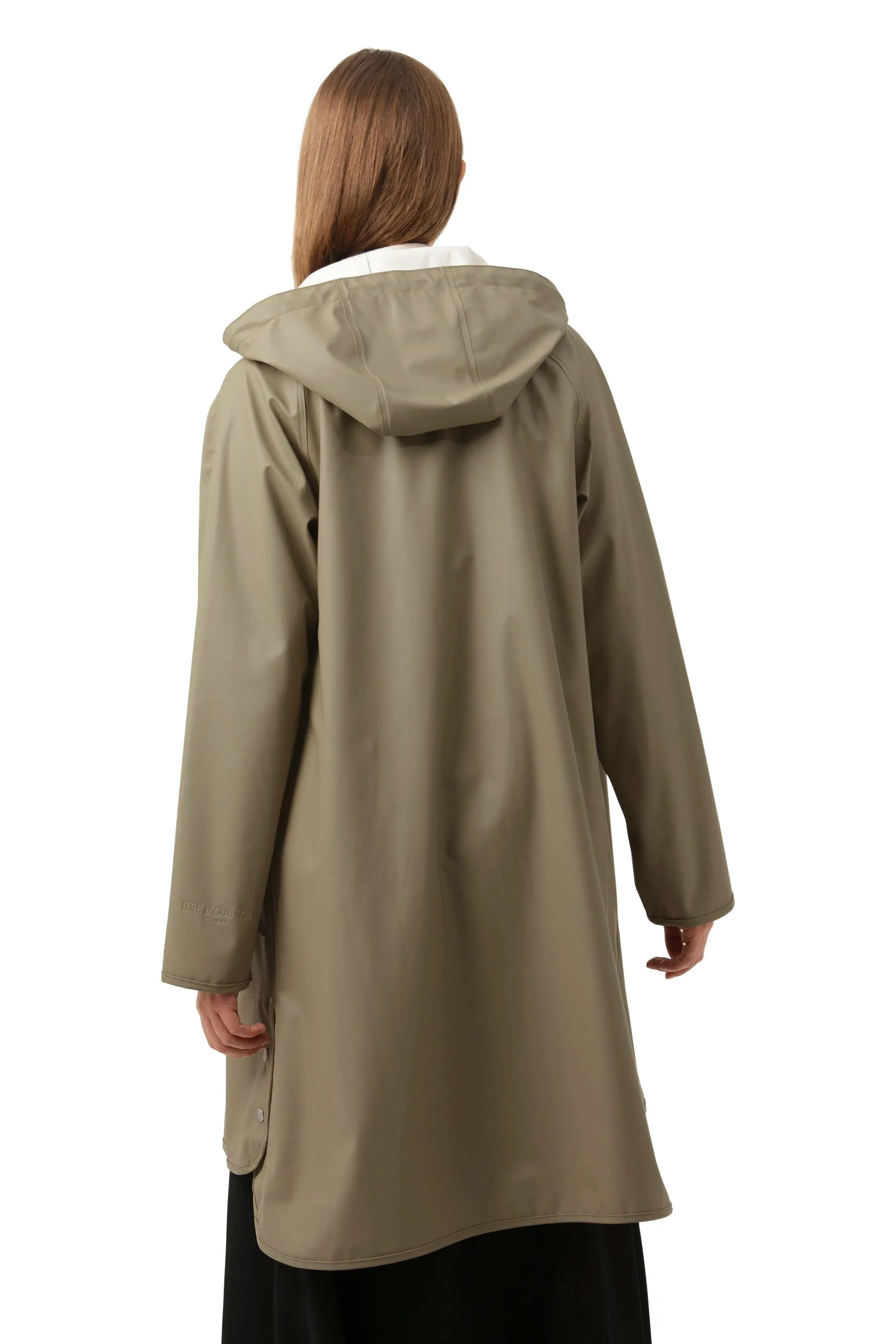 Ilse Jacobsen Rain71 Detachable Hood Raincoat Covert Green