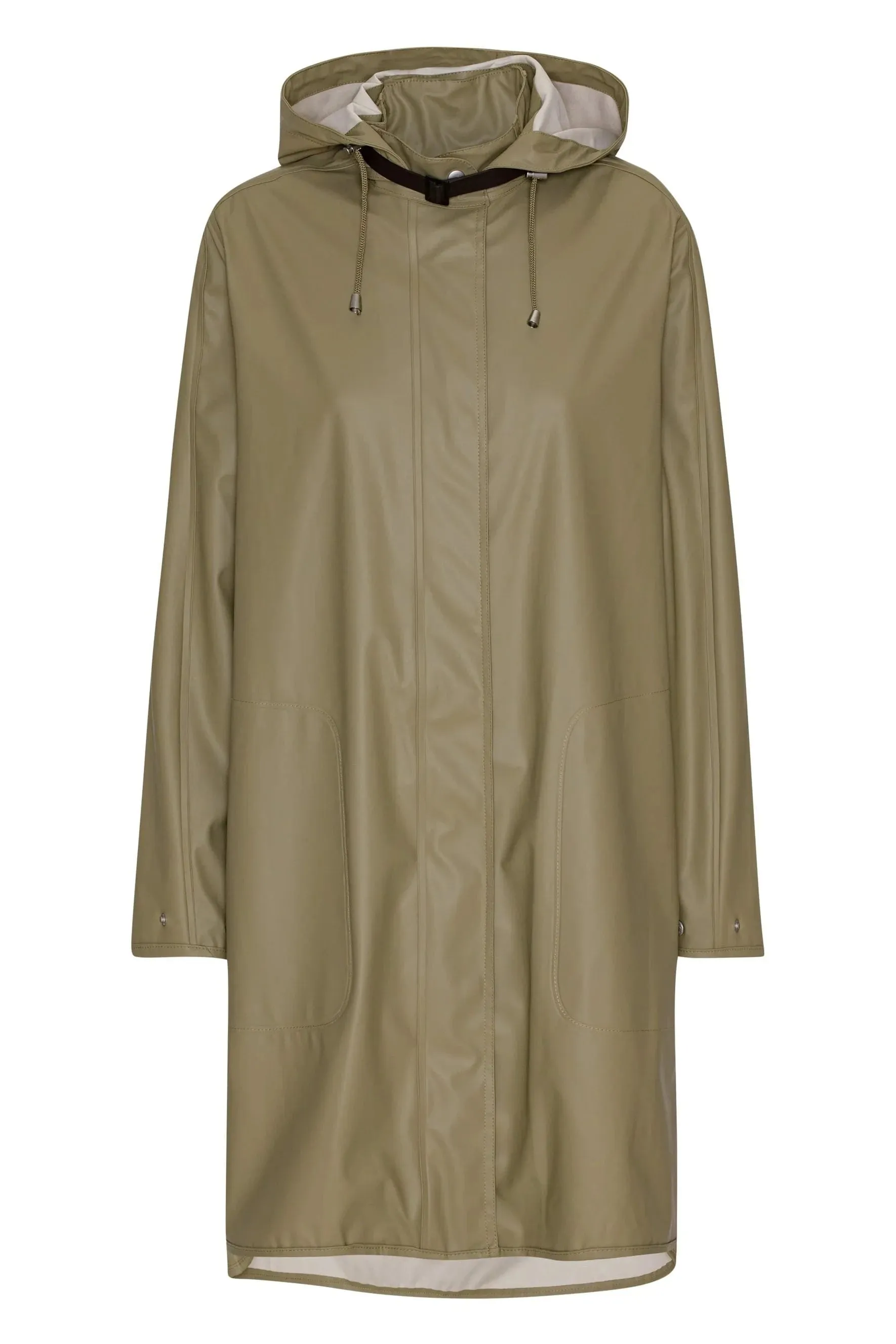 Ilse Jacobsen Rain71 Detachable Hood Raincoat Covert Green