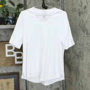 Isaac Mizrahi Live! Women's Essentials V Neck Elbow Sleeve Tunic Top White Large