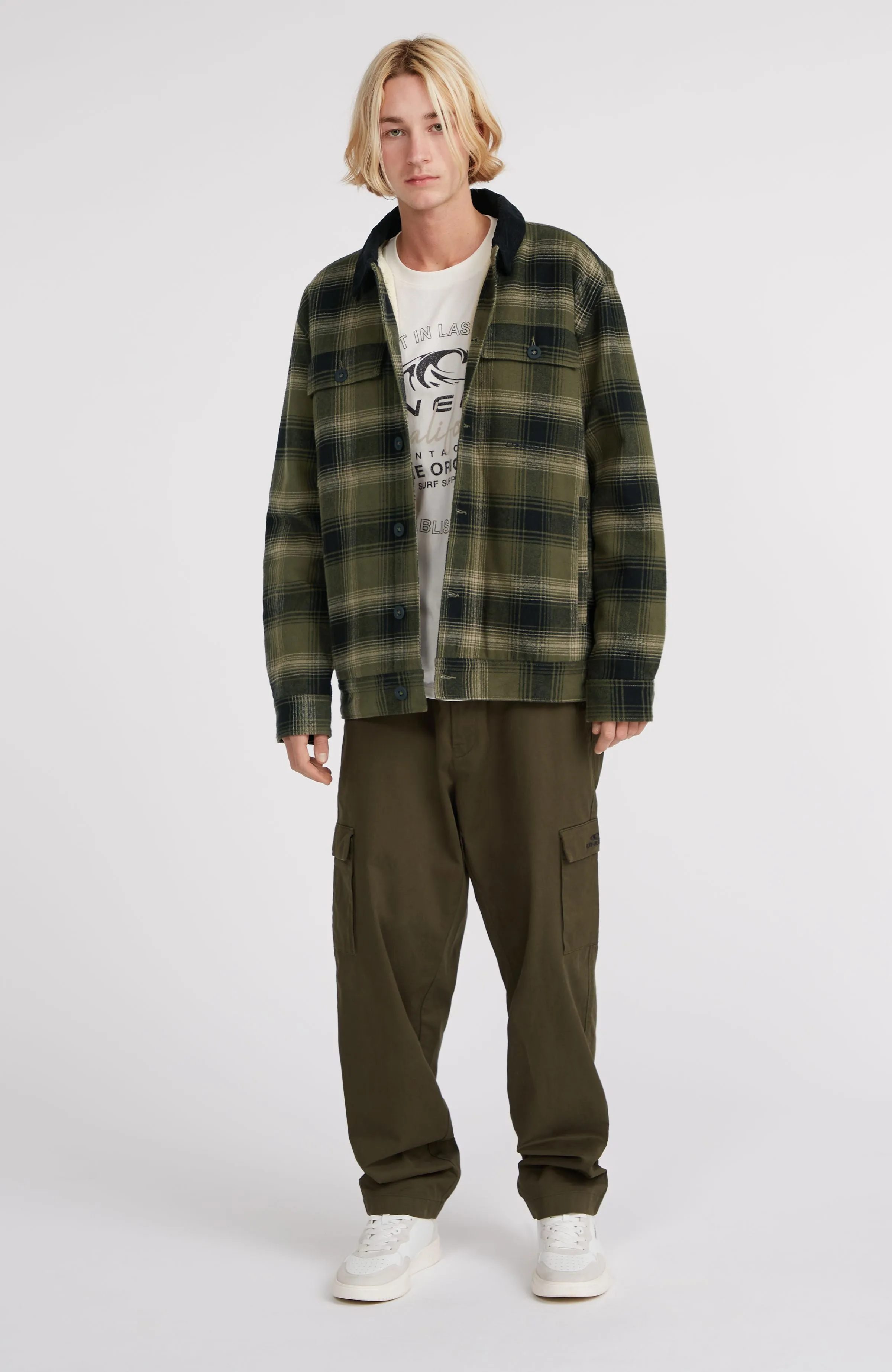 Jacke mit Fleecefutter | Green Check Small