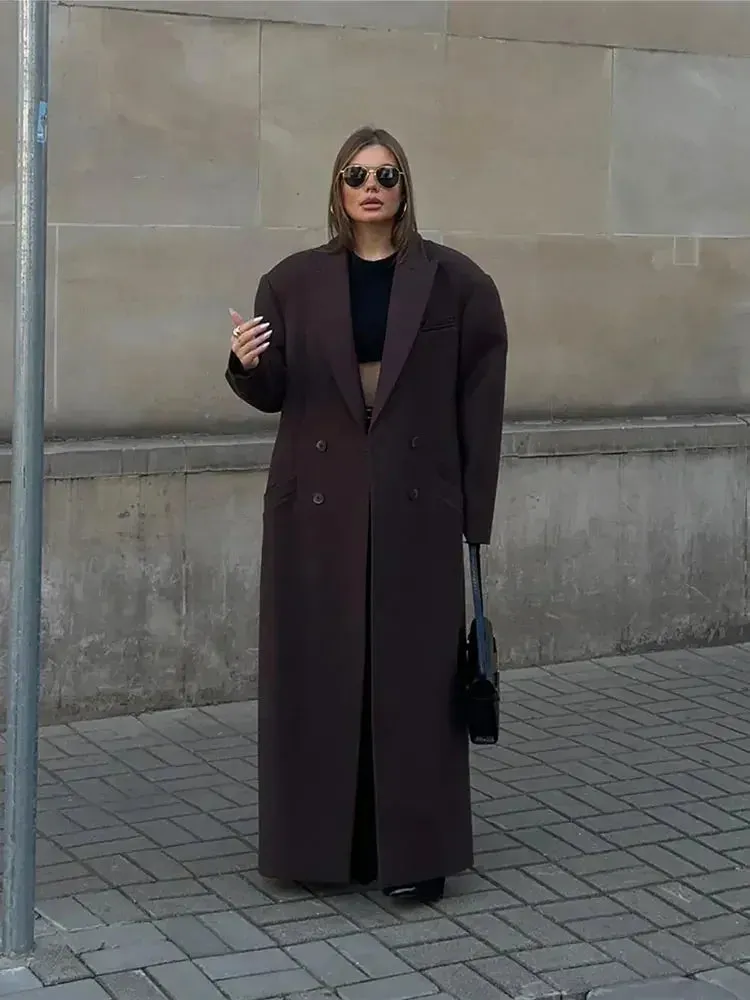 Jaylene - lange zweireihige Winterjacke
