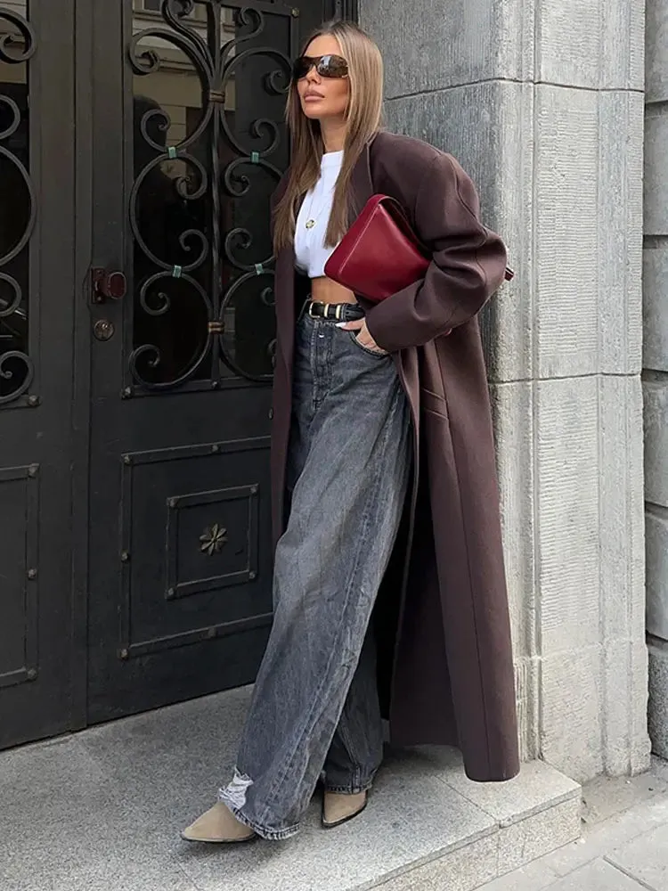 Jaylene - lange zweireihige Winterjacke
