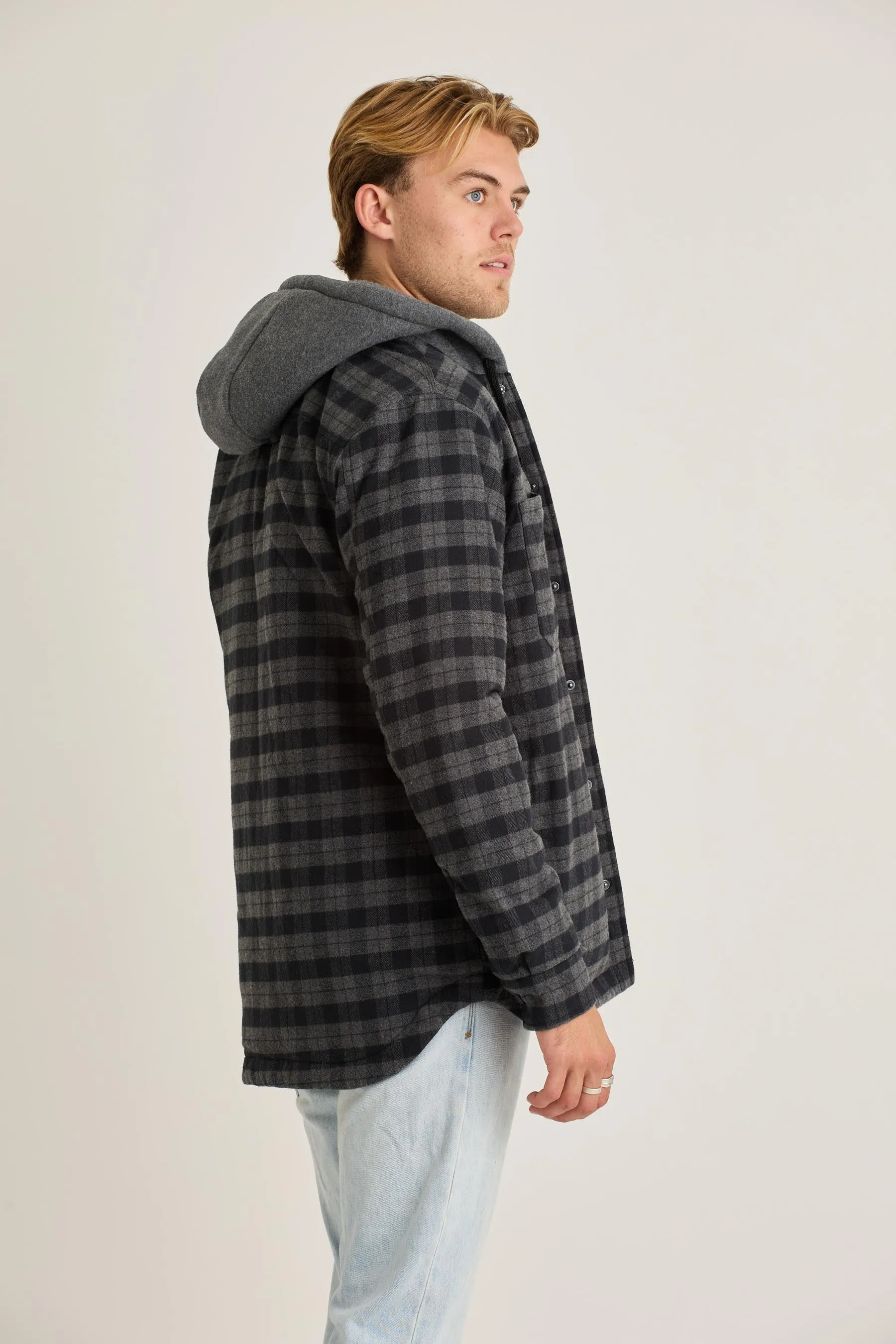 Jetpilot Quilted Sherpa Mens Jacket - Black