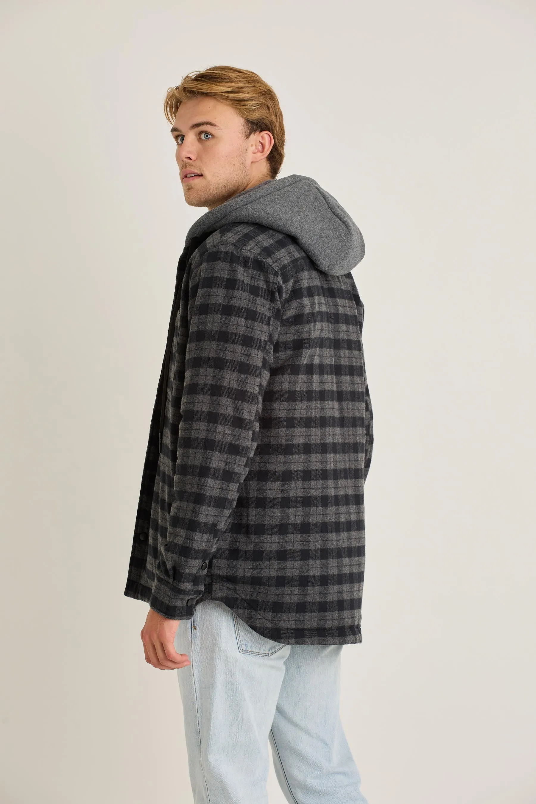 Jetpilot Quilted Sherpa Mens Jacket - Black