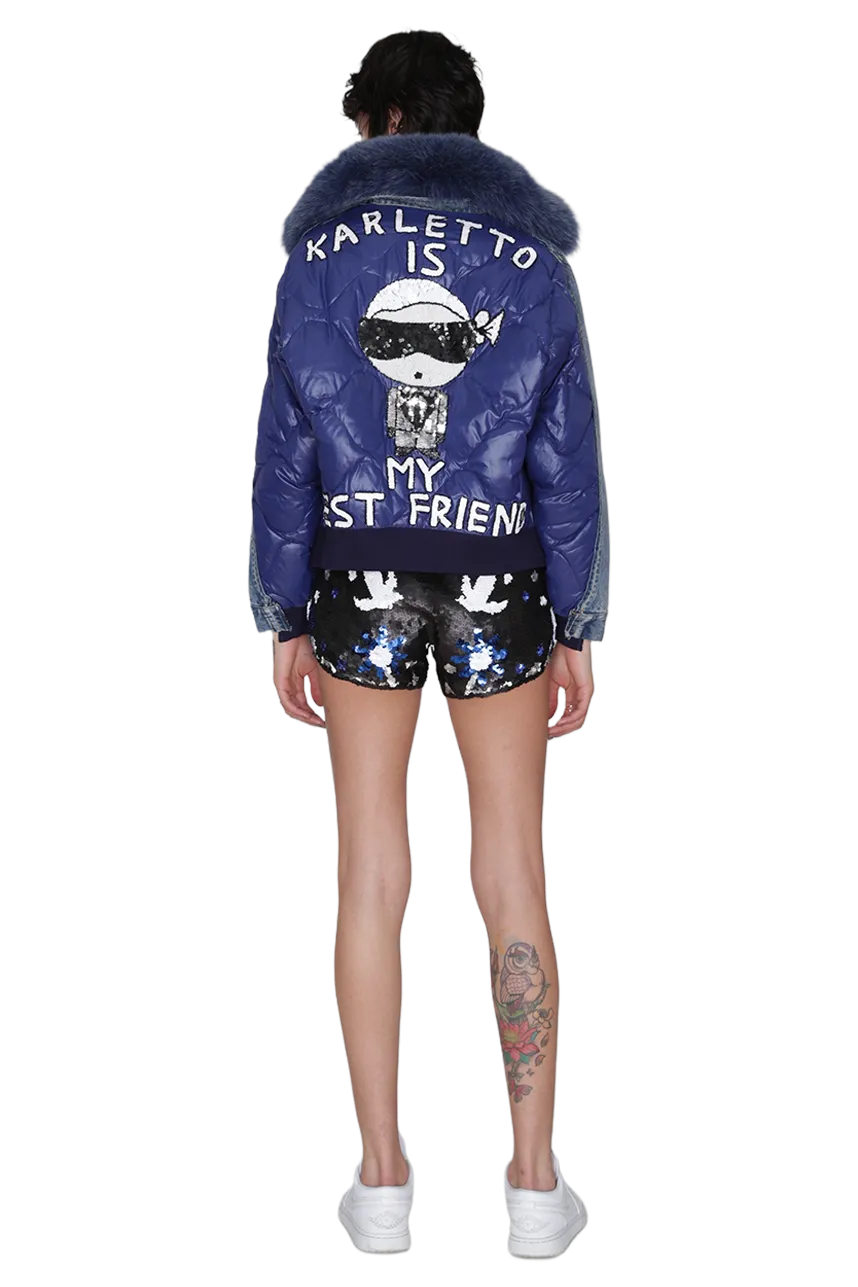 Karletto is My Bestfriend Denim Duvet Jacket