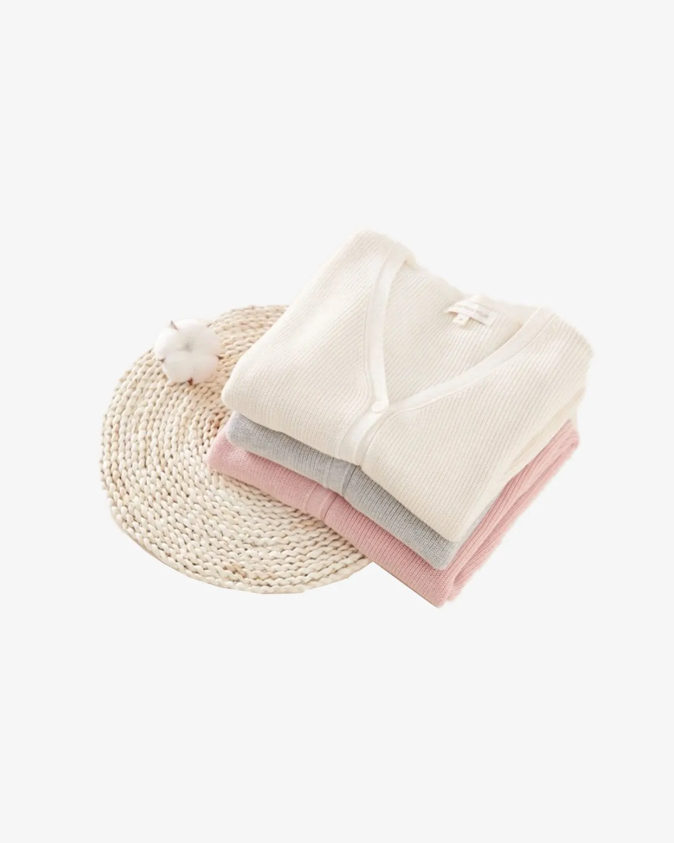 KNITTED CREWNECK CARDIGAN