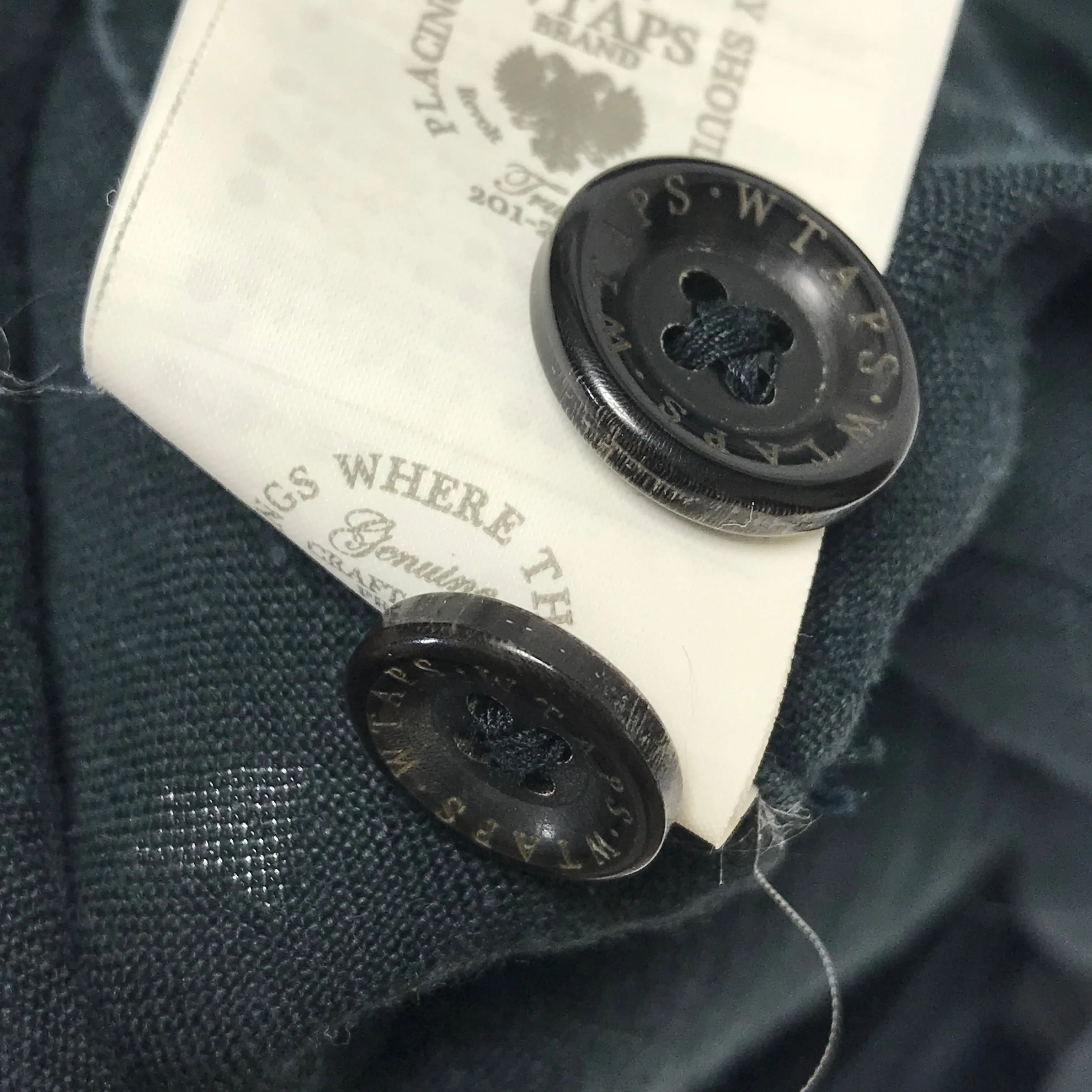 [L] WTaps 12SS Linen Guayabera S/S Shirt Navy