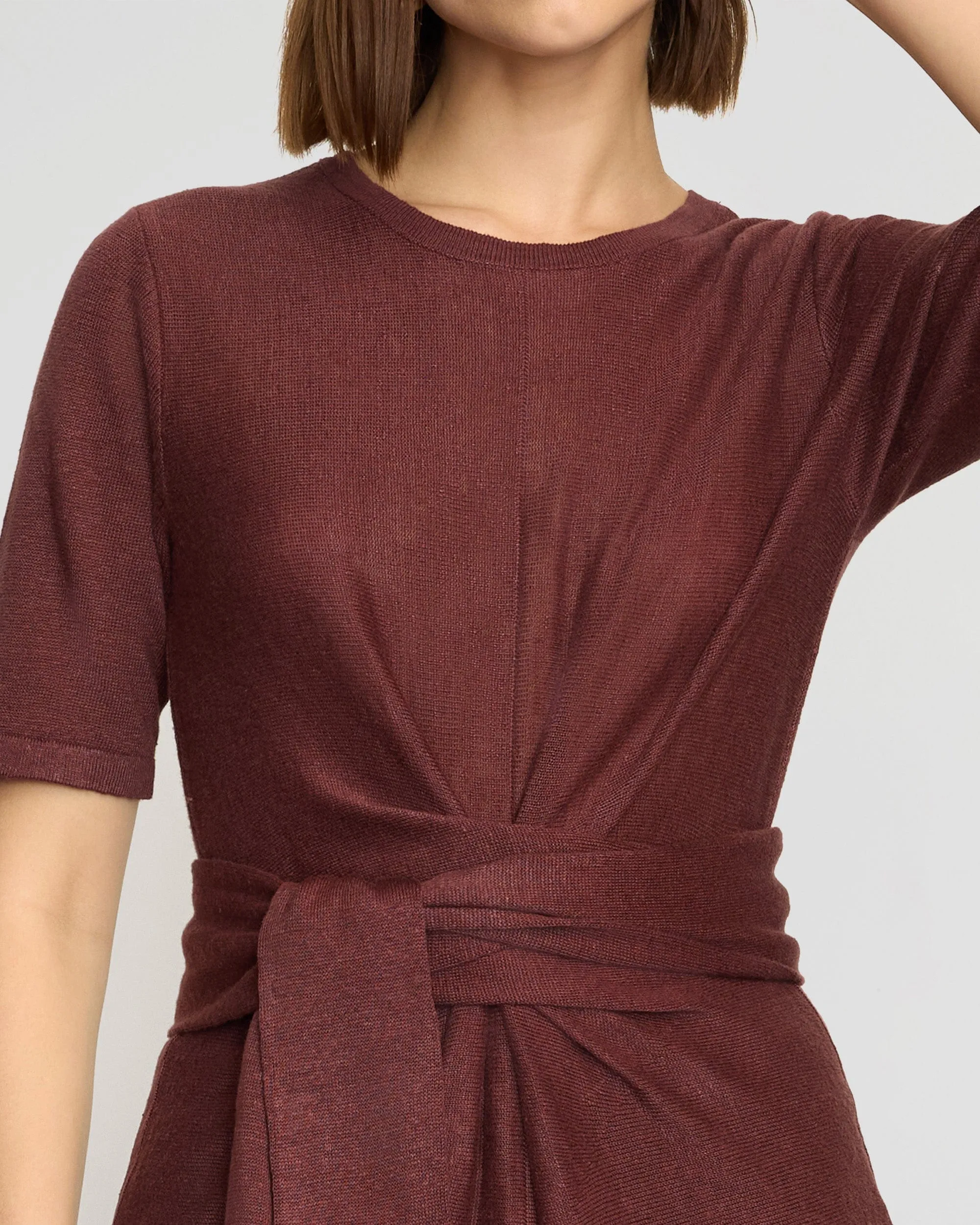 Lark Tie-Front Linen Sweater