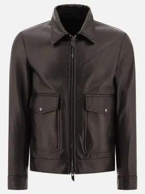 Leather biker jacket