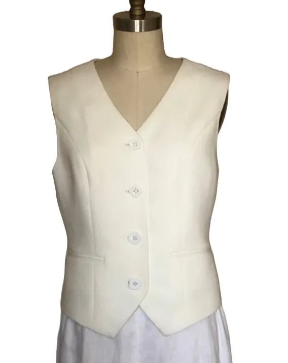 Linen Vest - Style #203KL (White)