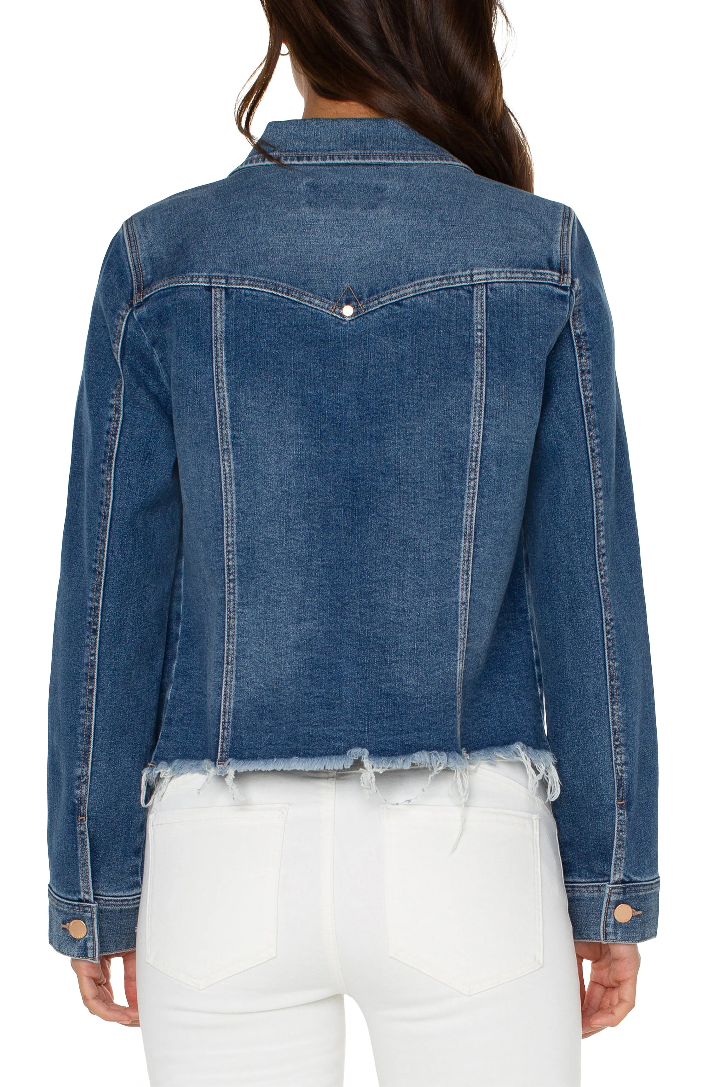 LIVERPOOL - Denim Frayed Trucker Jacket