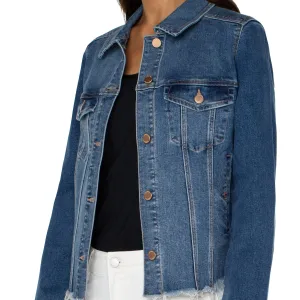 LIVERPOOL - Denim Frayed Trucker Jacket