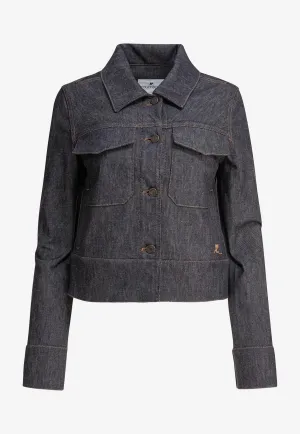 Logo Embroidered Denim Jacket