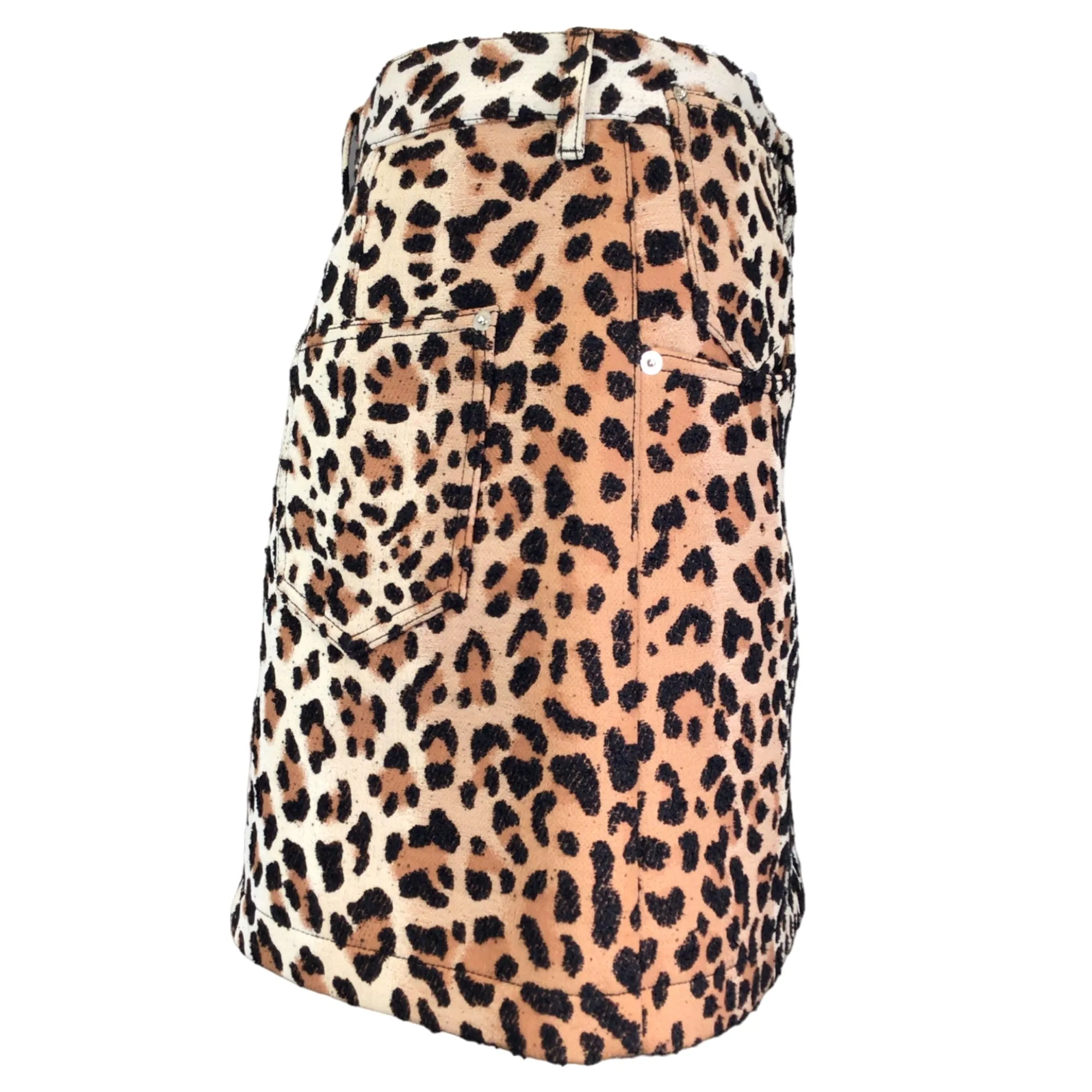 Louis Vuitton Tan / Black Leopard Print Cotton Mini Skirt