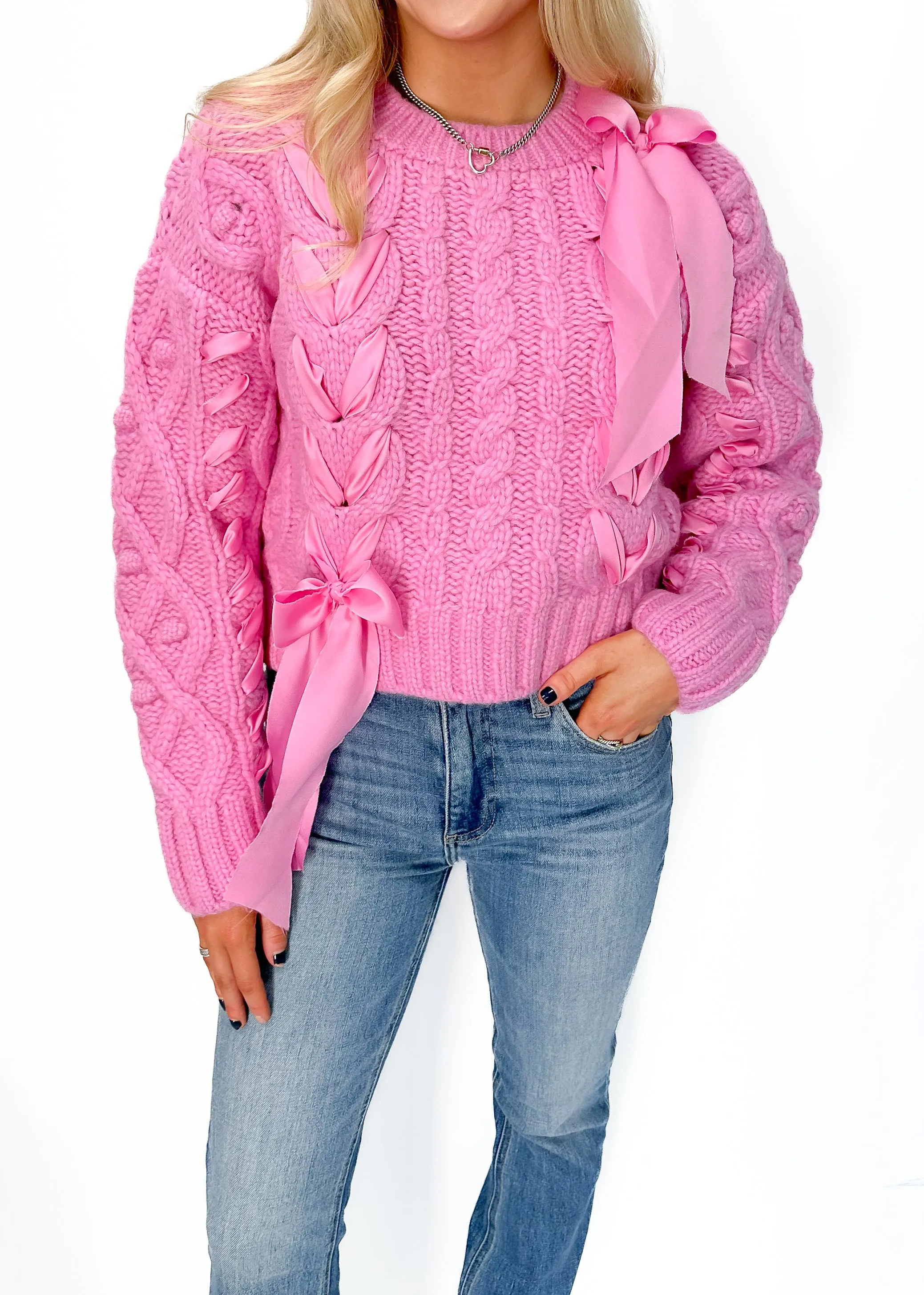 Love Shack Fancy Parson Pullover - Rose Pompadour