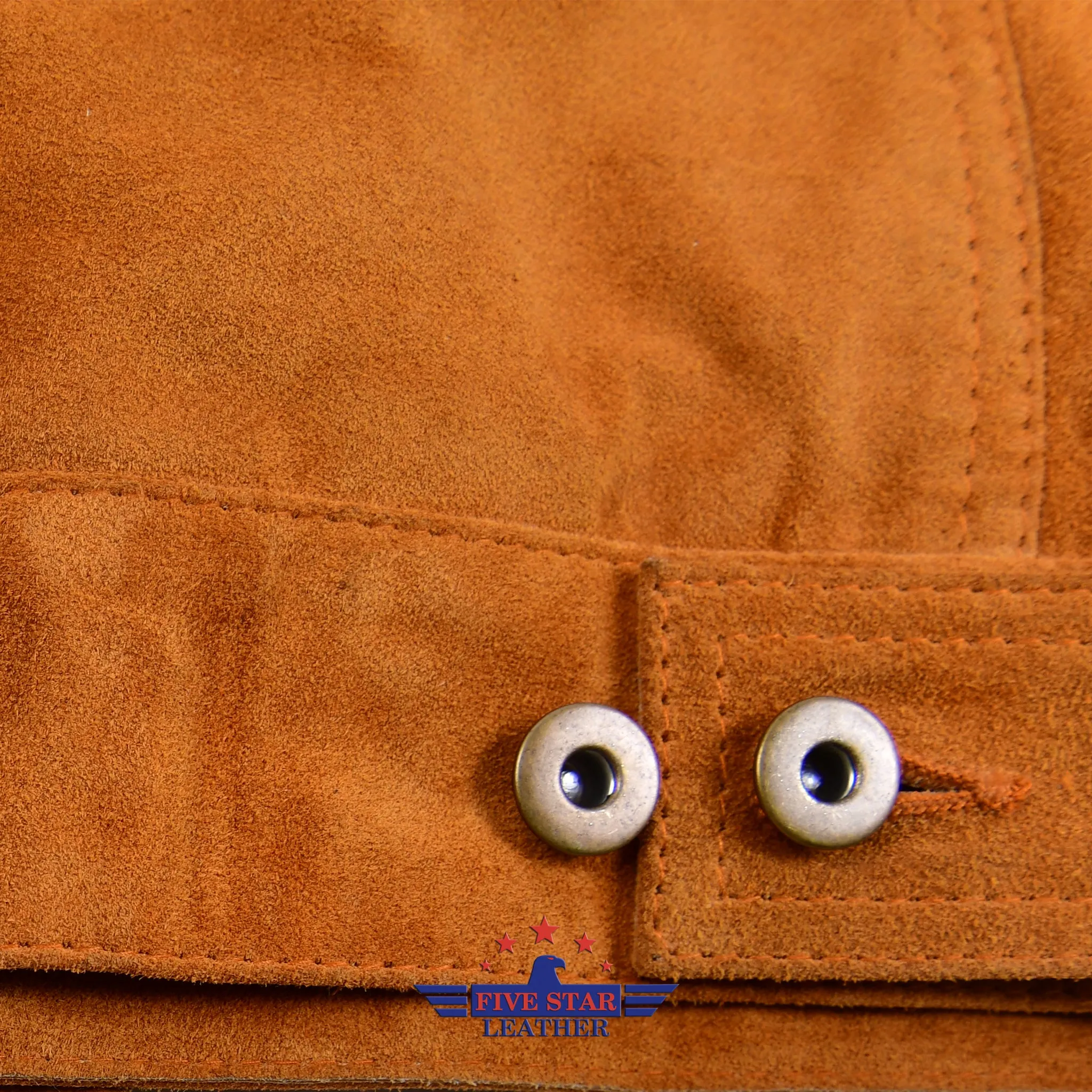 Men TRUCKER Tan Suede Classic Western Denim Style Leather Jacket Brown Collar