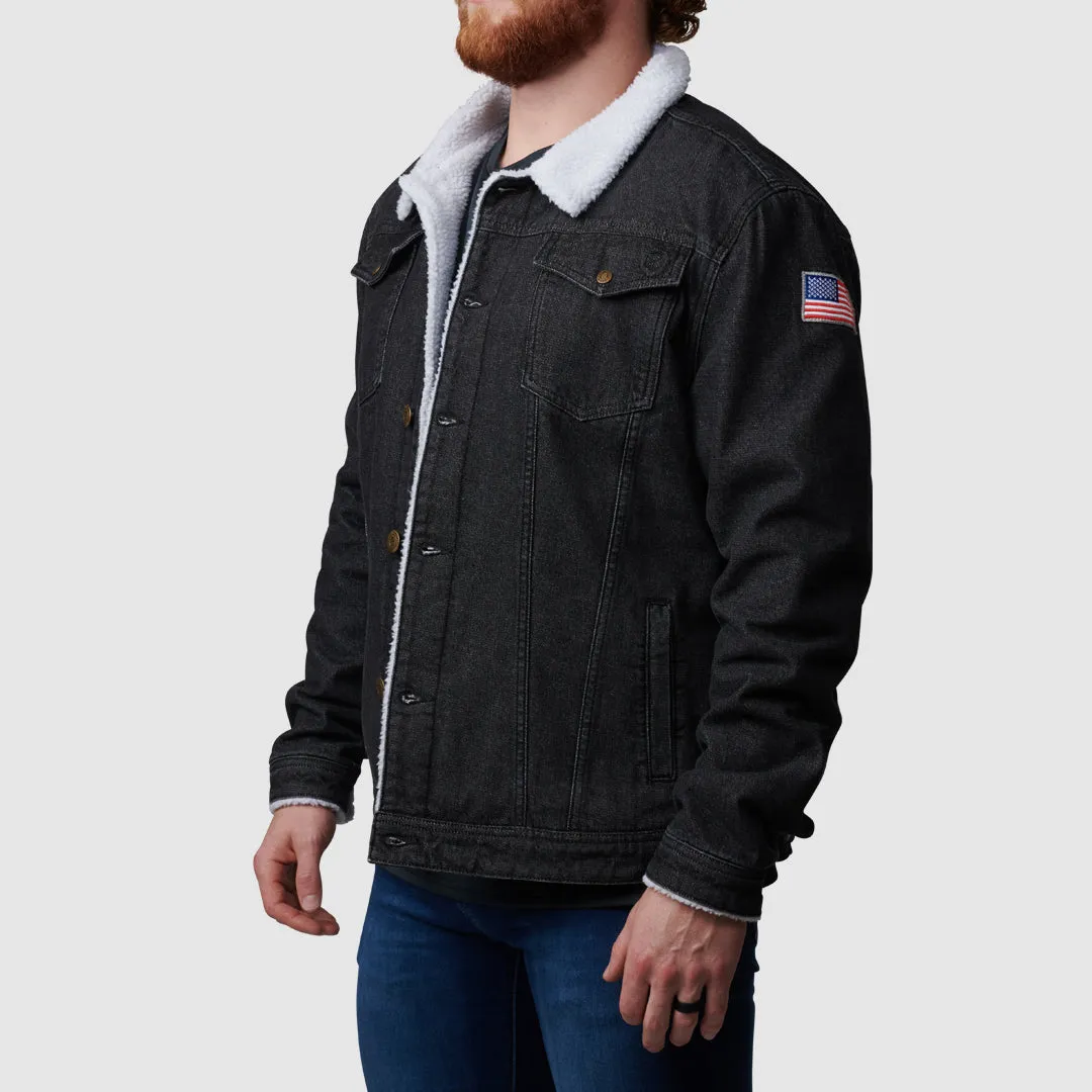 Men's Pioneer Jacket w/ Flag (Black)