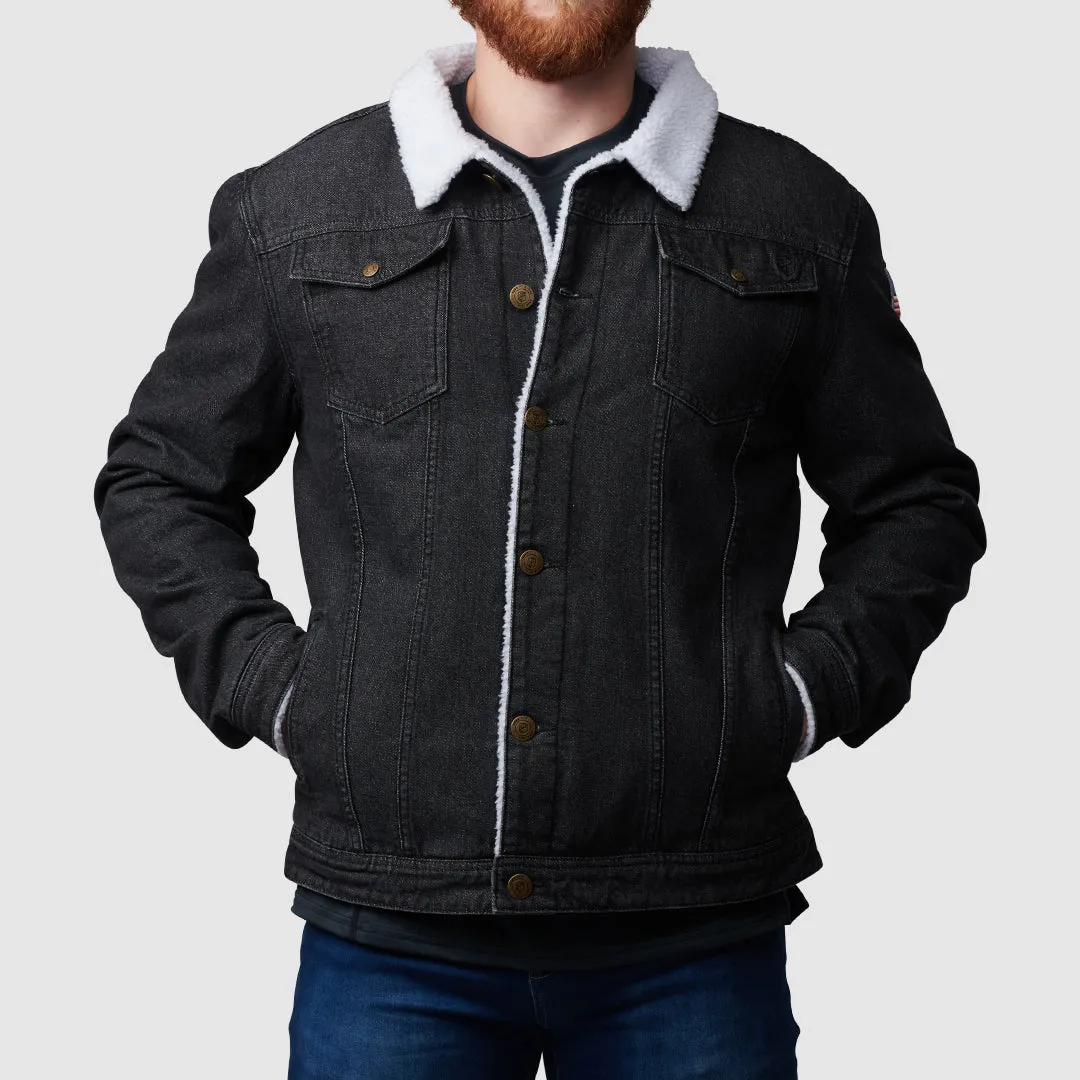 Men's Pioneer Jacket w/ Flag (Black)