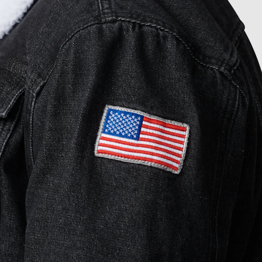 Men's Pioneer Jacket w/ Flag (Black)